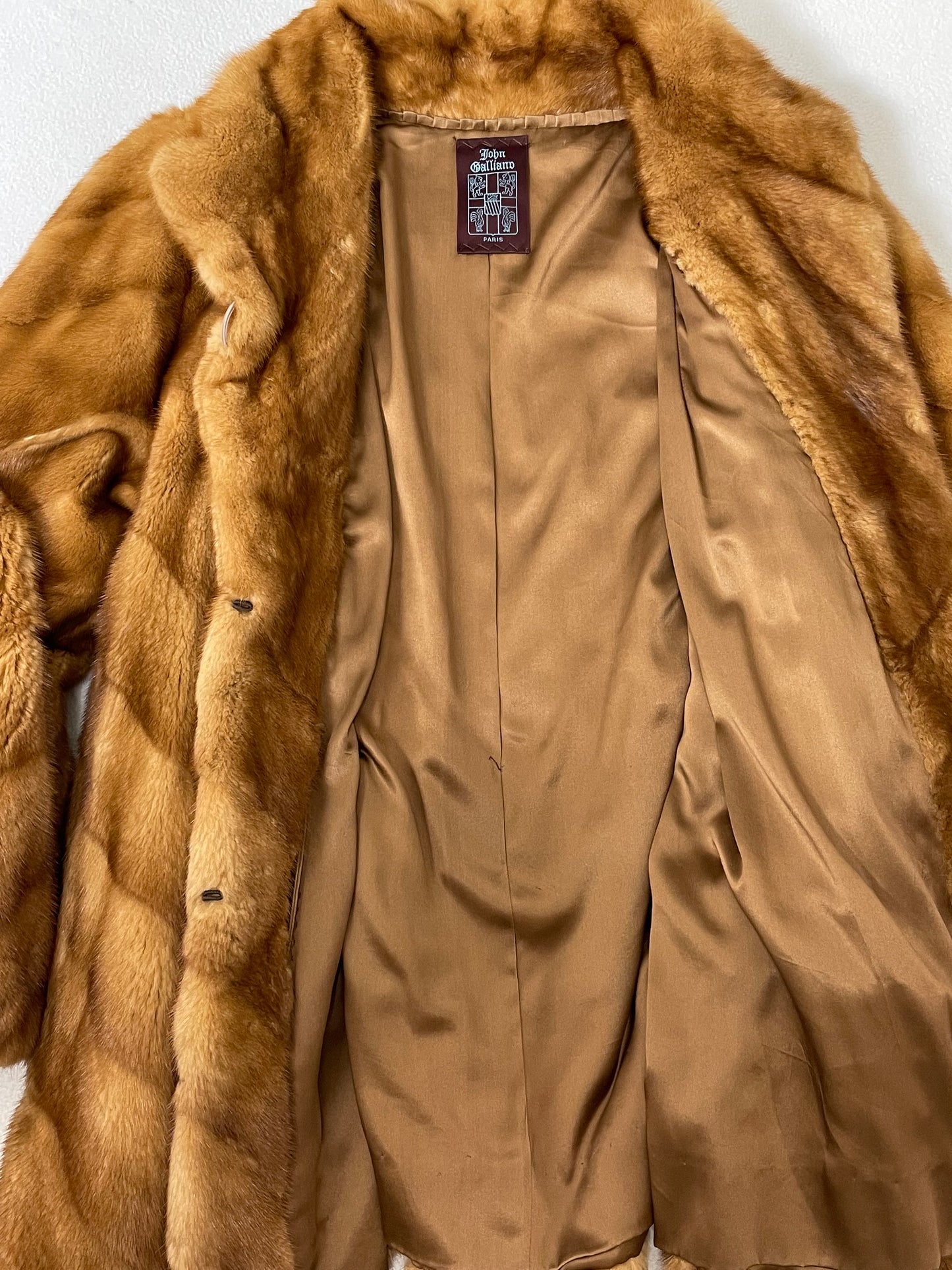 Rare Vintage 1998 John Galliano Mink Fur 1930's Style Swing Coat