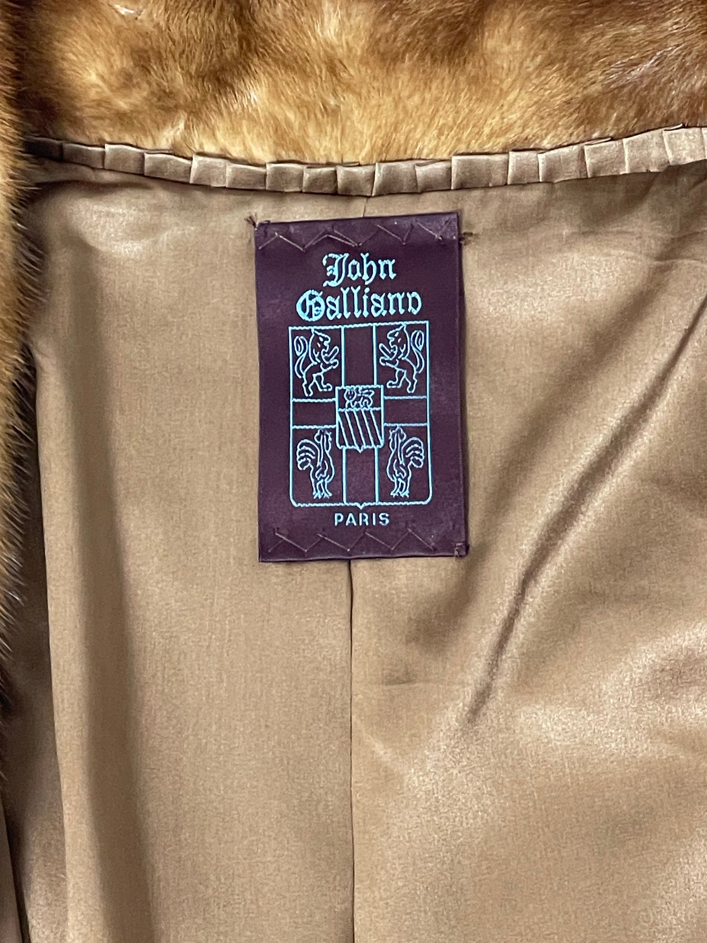 Rare Vintage 1998 John Galliano Mink Fur 1930's Style Swing Coat