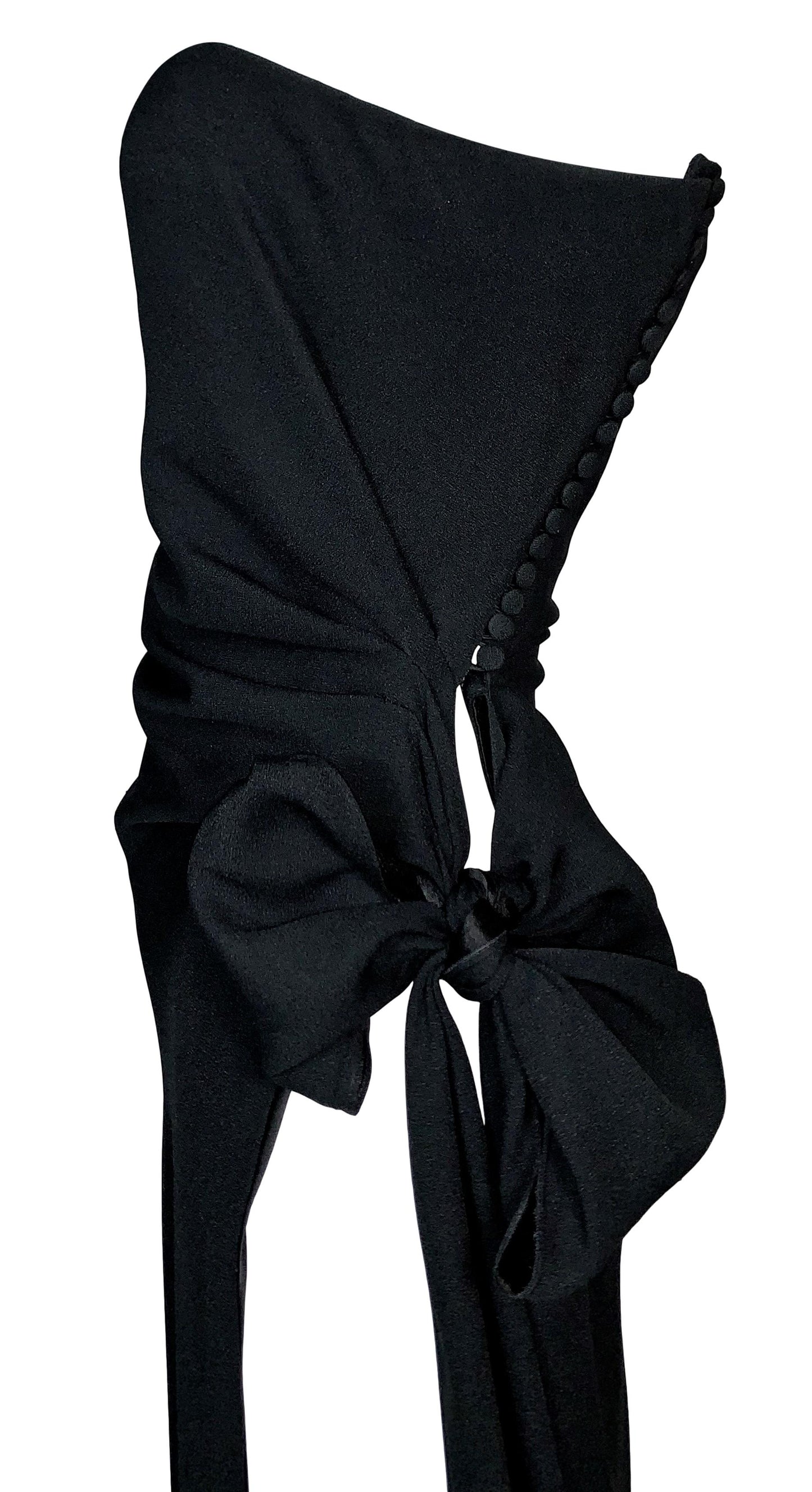 S/S 1998 Christian Dior by John Galliano Strapless Black High Slit Bow Dress