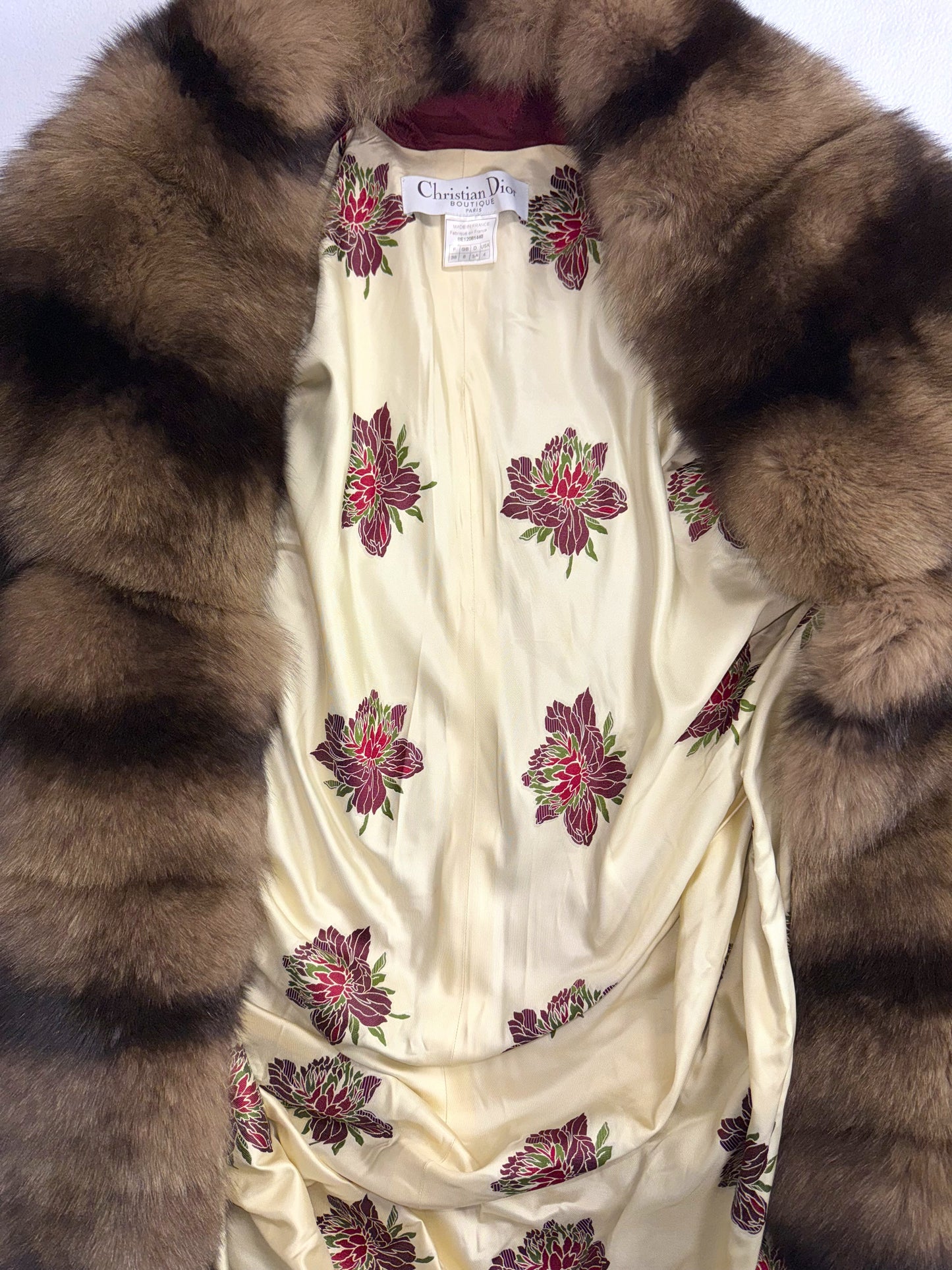 S/S 1998 Christian Dior x John Galliano EXTREMELY RARA Burgundy Opera Coat w Sable Fur