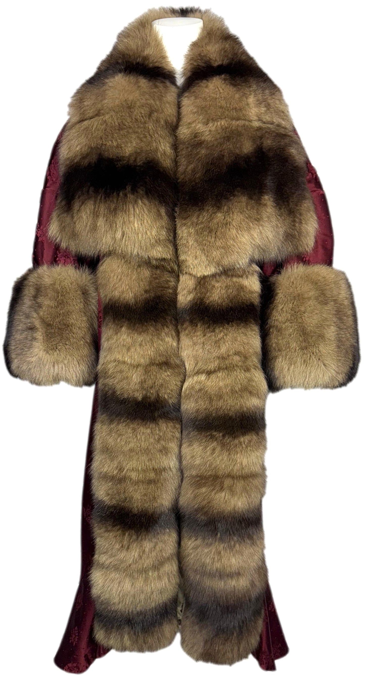 S/S 1998 Christian Dior x John Galliano EXTREMELY RARA Burgundy Opera Coat w Sable Fur