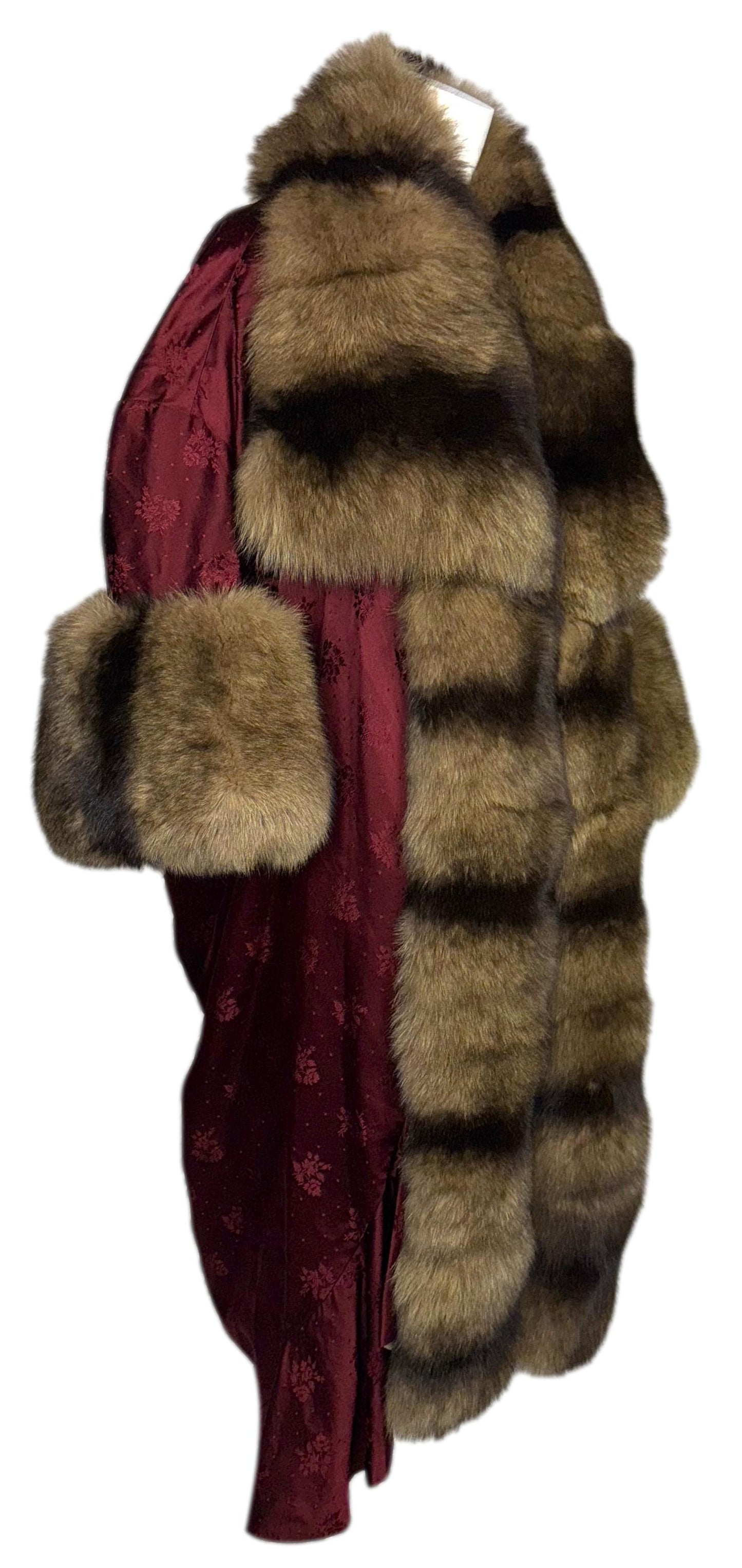 S/S 1998 Christian Dior x John Galliano EXTREMELY RARA Burgundy Opera Coat w Sable Fur