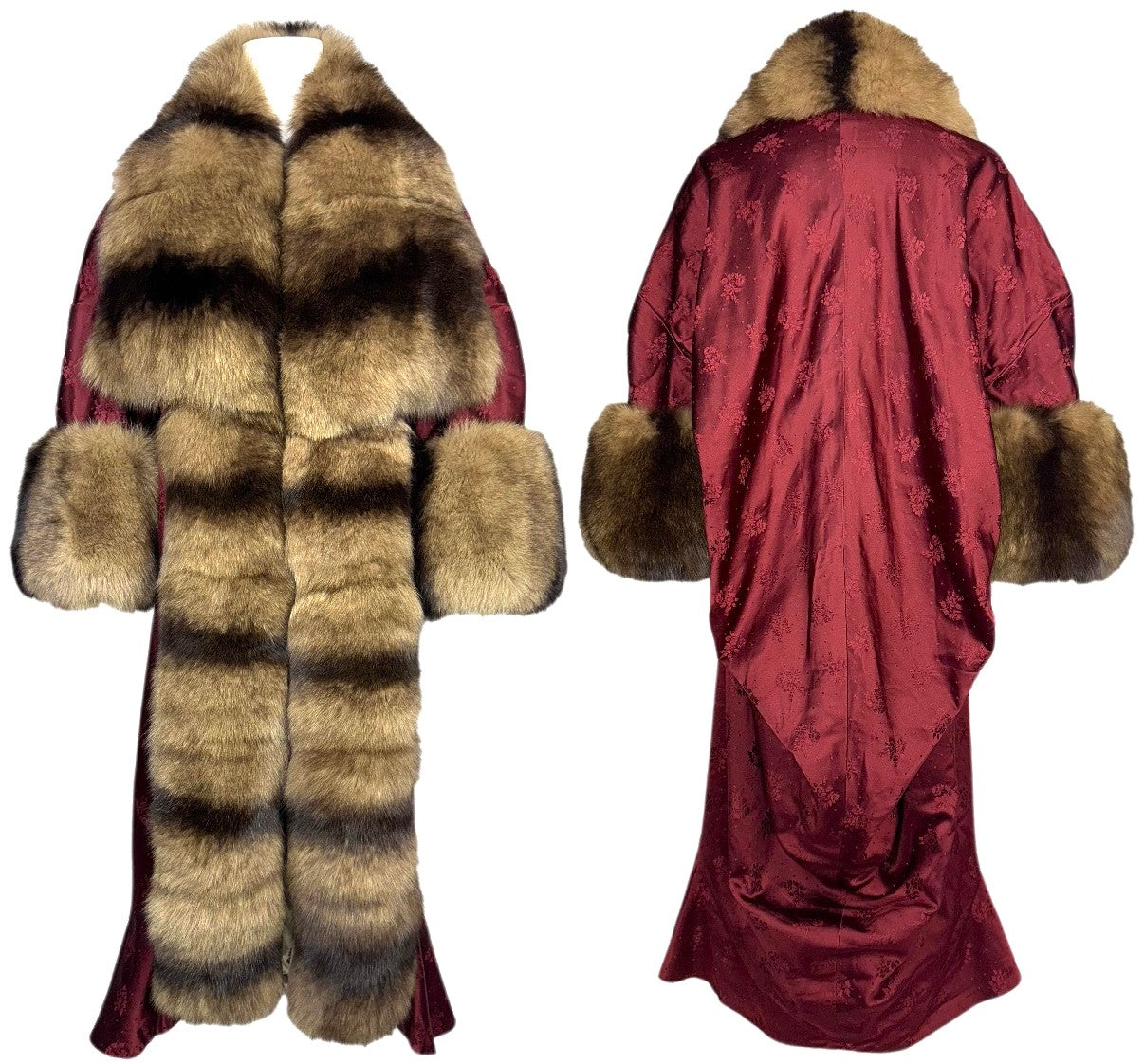 S/S 1998 Christian Dior x John Galliano EXTREMELY RARA Burgundy Opera Coat w Sable Fur