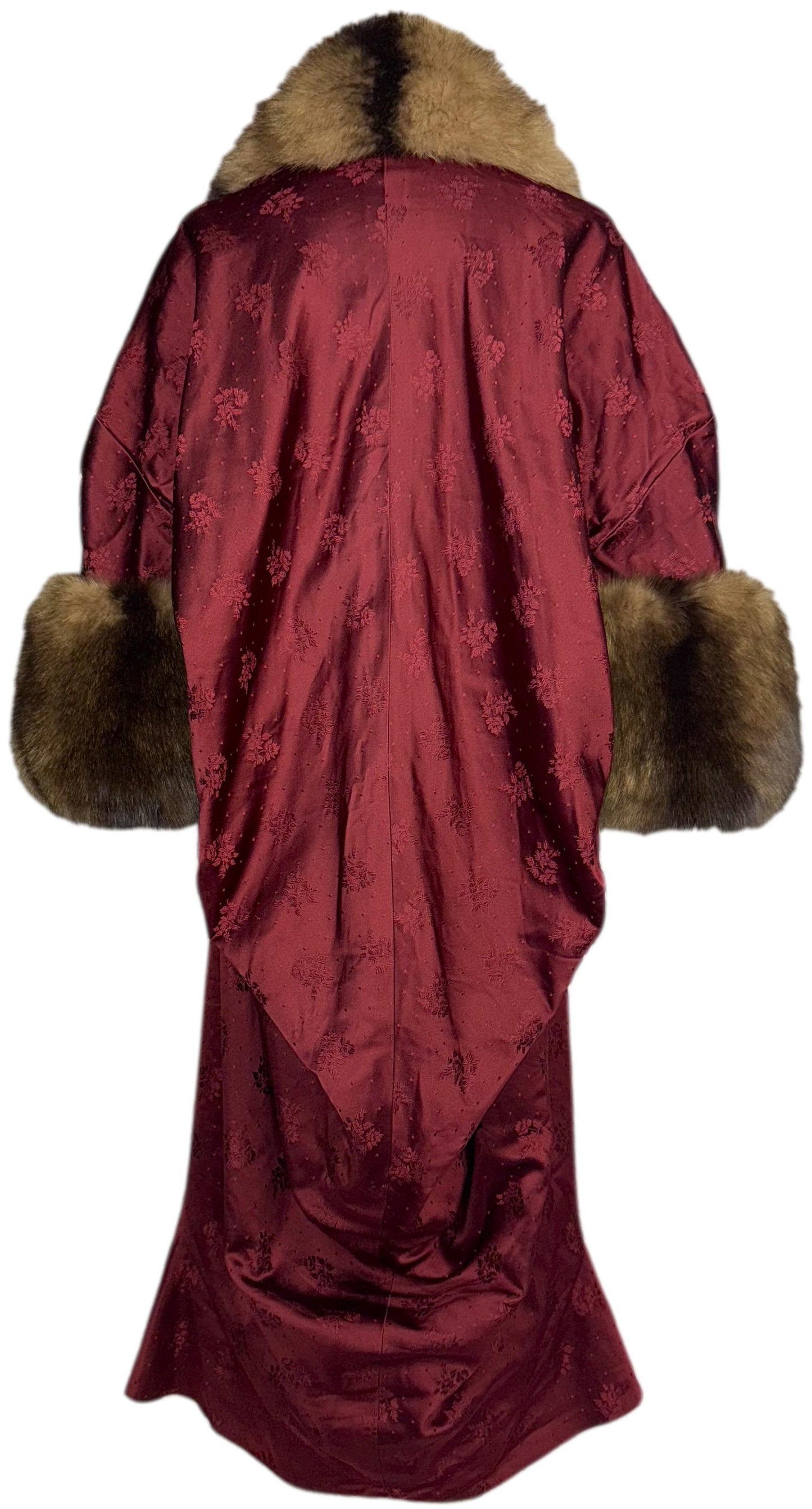 S/S 1998 Christian Dior x John Galliano EXTREMELY RARA Burgundy Opera Coat w Sable Fur