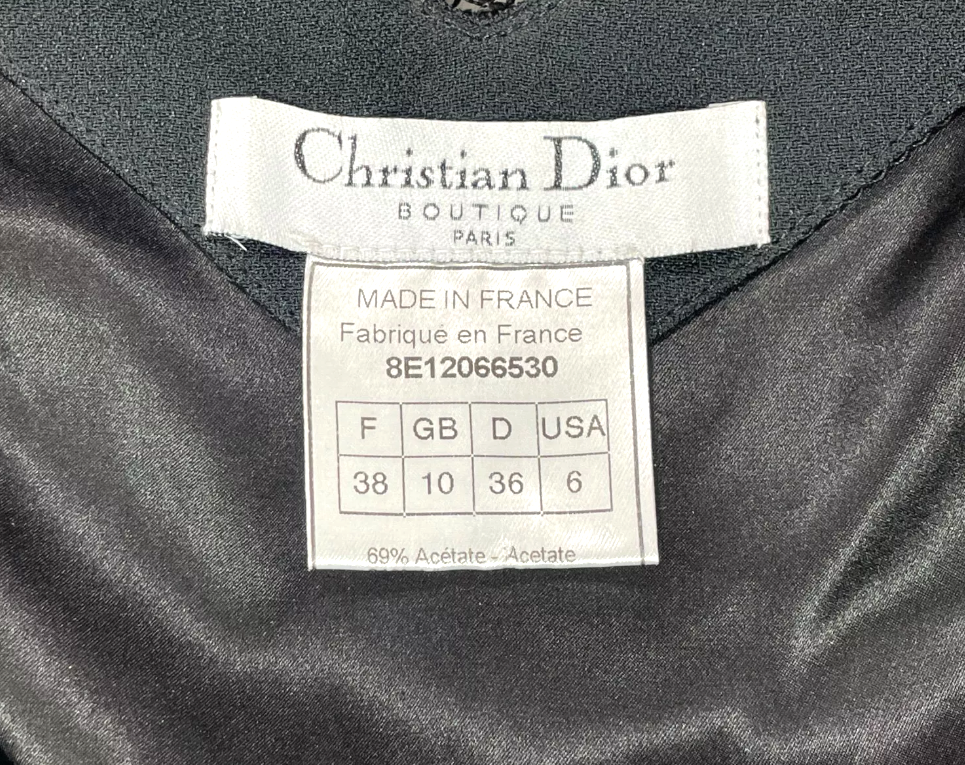 Vintage S/S 1998 Christian Dior by John Galliano 1930's Flapper Style Black Fringe Mini Dress