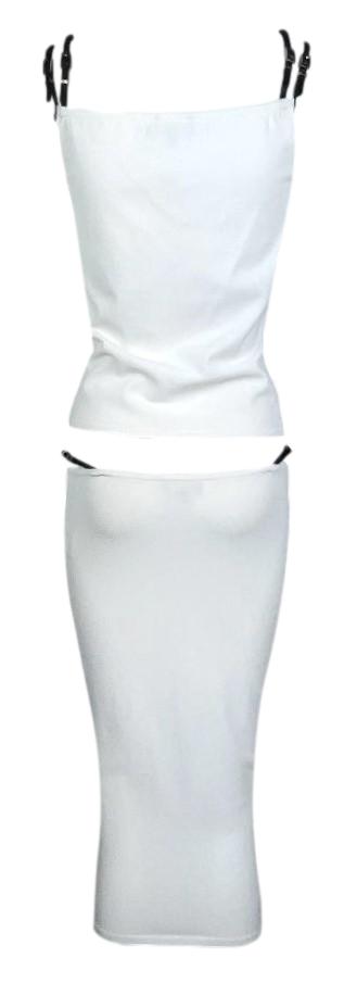 Vintage S/S 1998 Gucci by Tom Ford Runway White Bodycon Top & Skirt Set