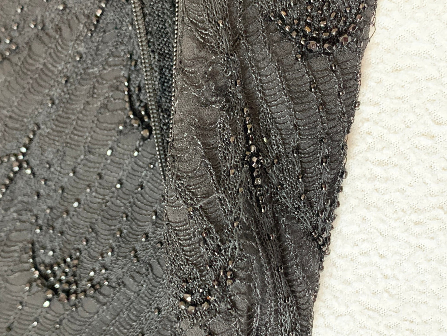 1999 Christian Dior by John Galliano Sheer Black Beaded 1920's Style Maxi Dress