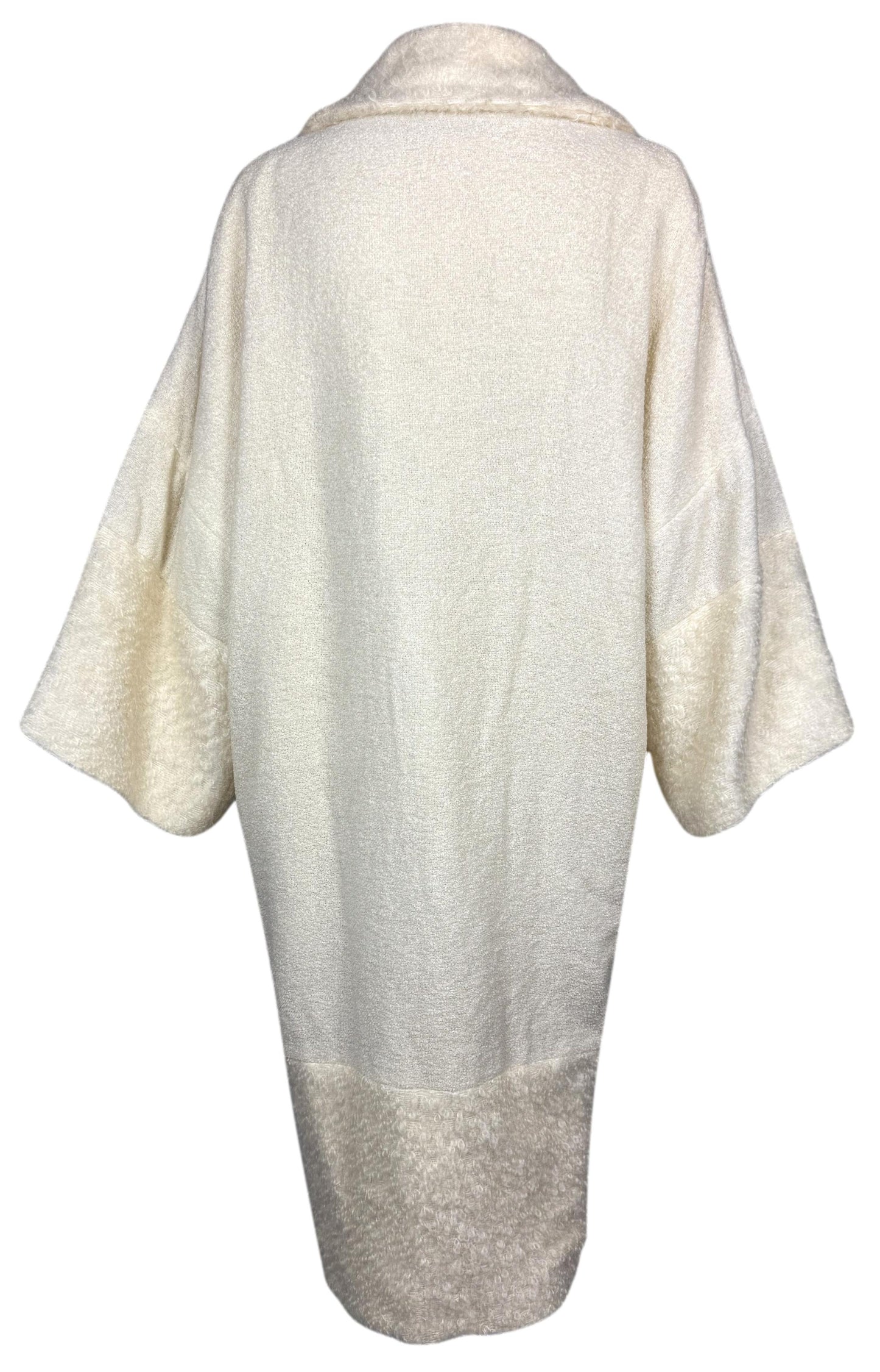 F/W 1999 Christian Dior x John Galliano 1920's Flapper Style Ivory Cocoon Long Coat jacket