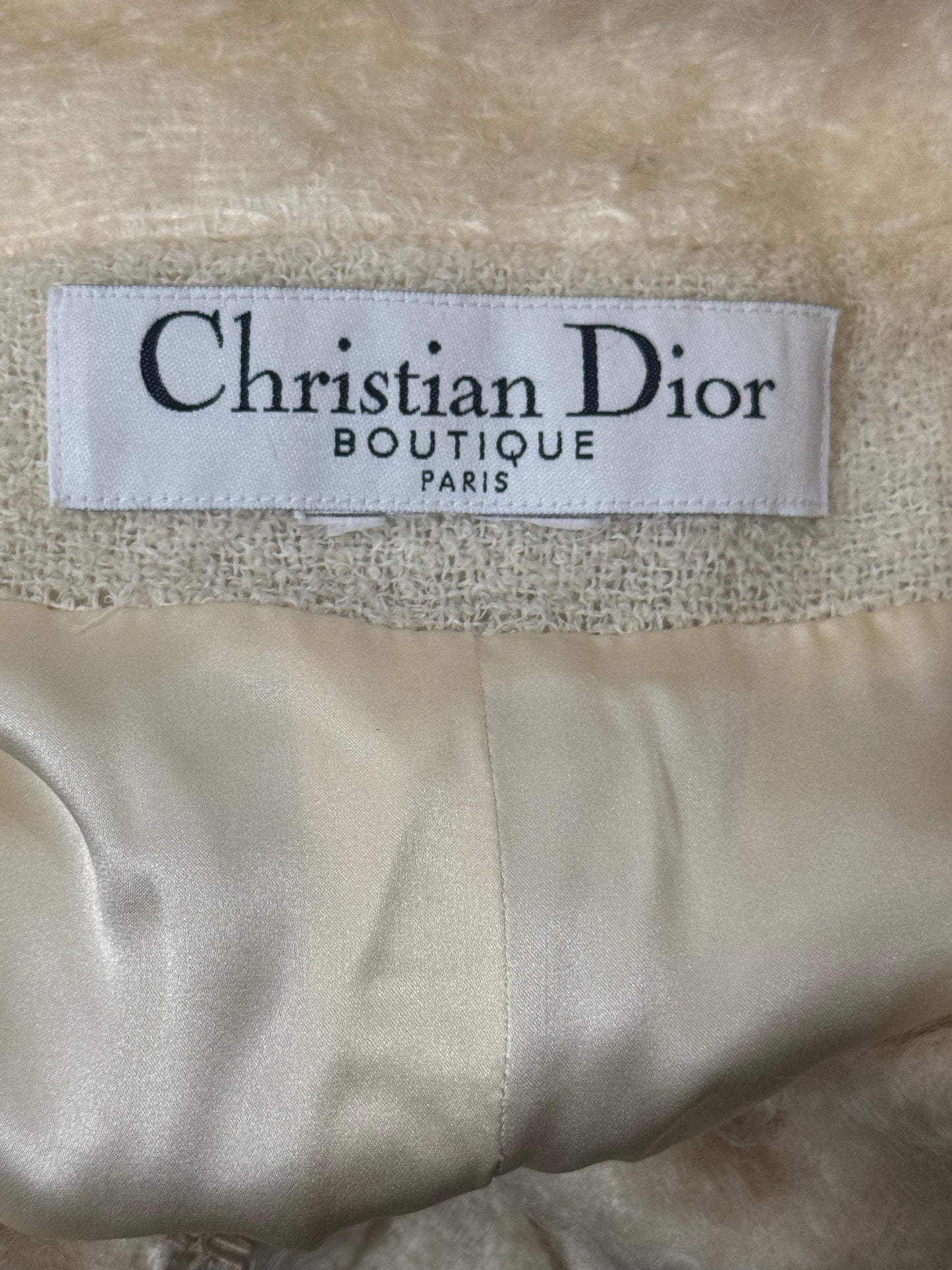F/W 1999 Christian Dior x John Galliano 1920's Flapper Style Ivory Cocoon Long Coat jacket