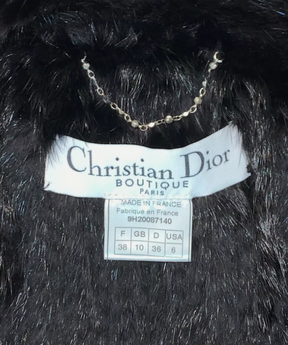 Vintage F/W 1999 Christian Dior by John Galliano Black Knit Mink Opera Coat Jacket