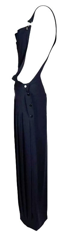 F/W 1999 Christian Dior by John Galliano Runway Black Wide Leg Jumpsuit Overalls