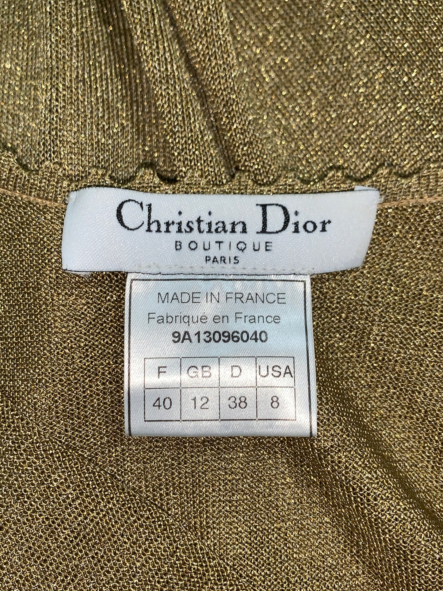 Vintage F/W 1999 Christian Dior by John Galliano Sheer Gold Knit Backless Mermaid Maxi Dress