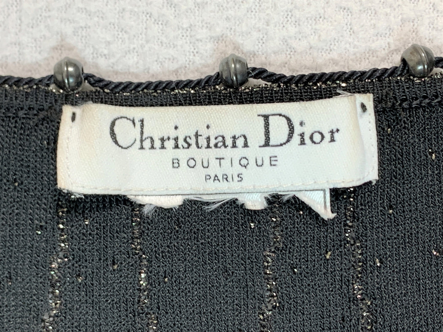 S/S 1999 Christian Dior by John Galliano Sheer Black & Gold Beaded Mini Dress