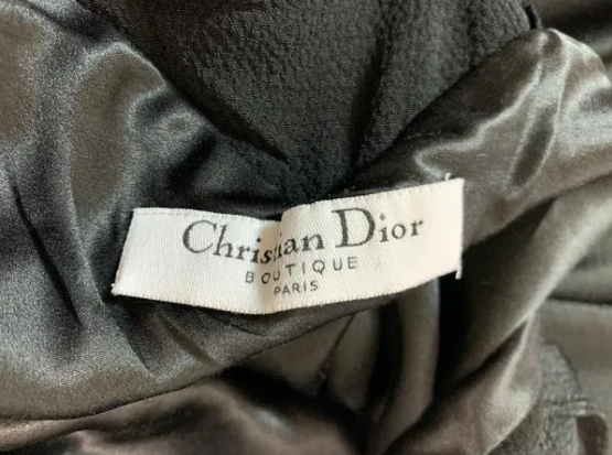 S/S 1999 Christian Dior by John Galliano Runway Plunging 1920's Flapper Style Black Satin Gown Dress