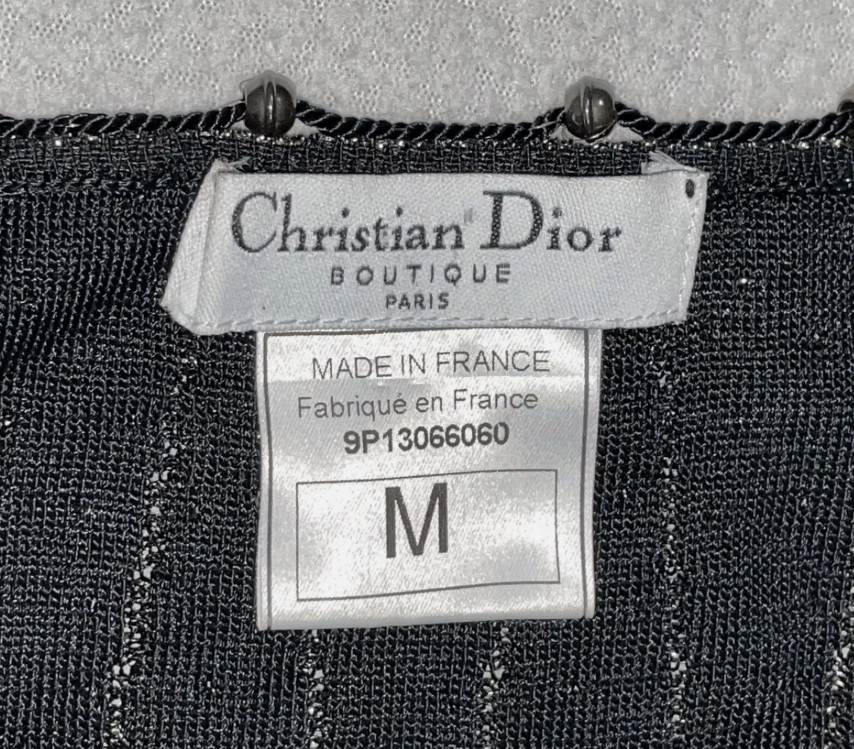 S/S 1999 Christian Dior by John Galliano Harlequin Black & Gold Knit Beaded Straps Midi Dress