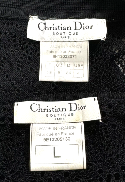 Vintage 1999 Christian Dior by John Galliano Sheer Black Knit Top & Mermaid Maxi Skirt Dress Set