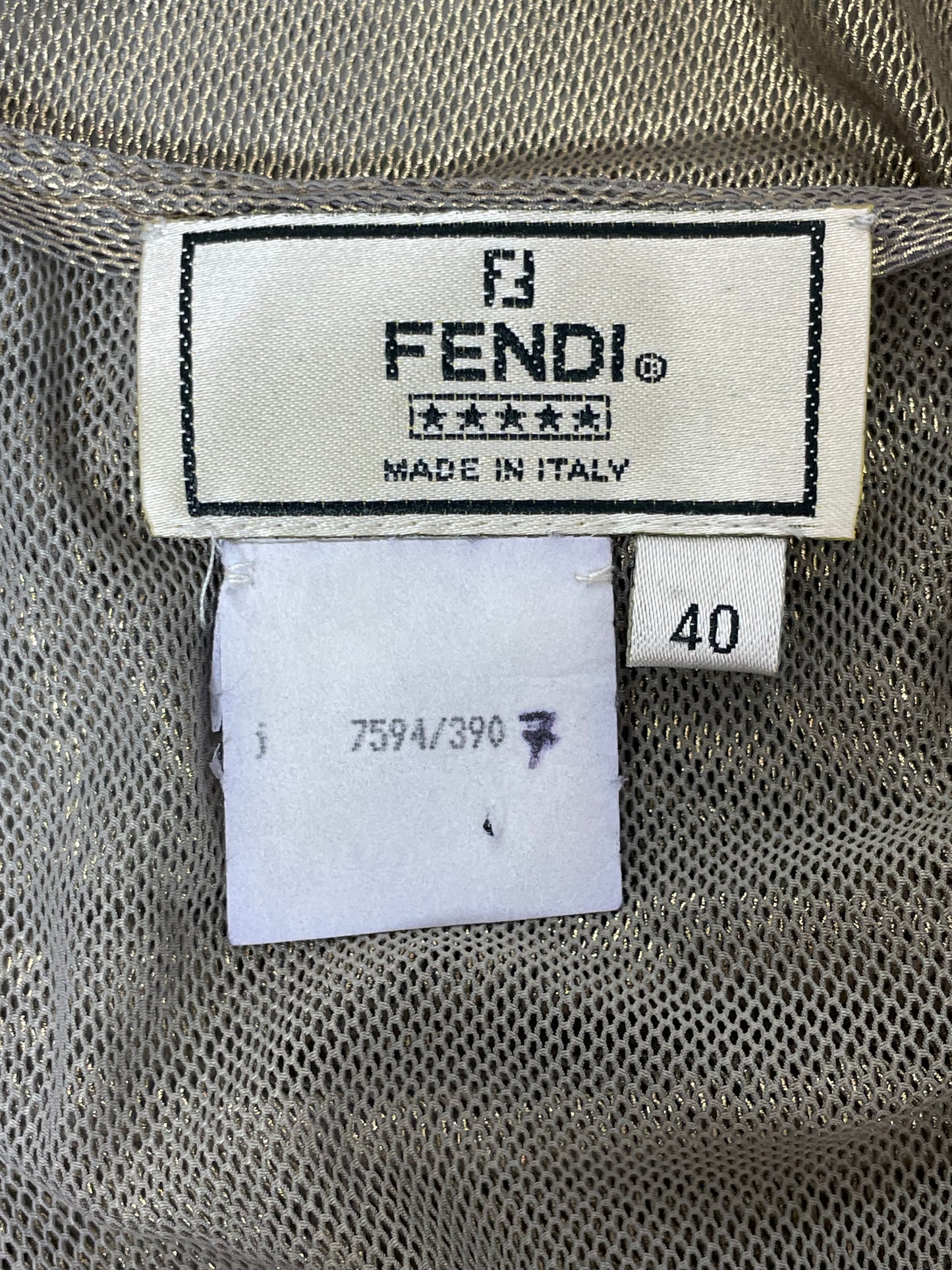 S/S 1999 Fendi by Karl Lagerfeld Runway Sheer Gold Wide Leg Jumpsuit