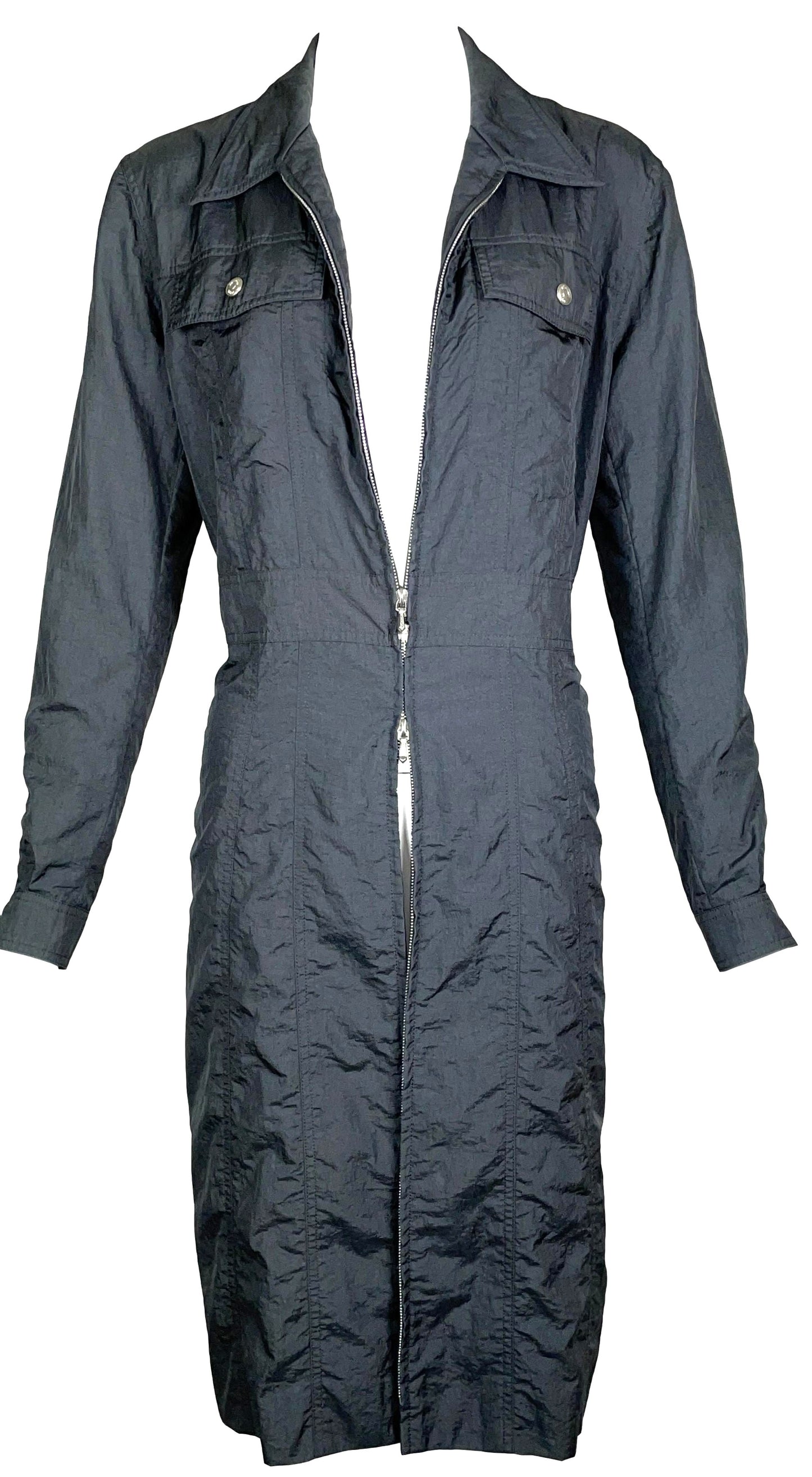 F/W 2000 Christian Dior by John Galliano Gray Baggy Hip Hop Uniform Dress Jacket