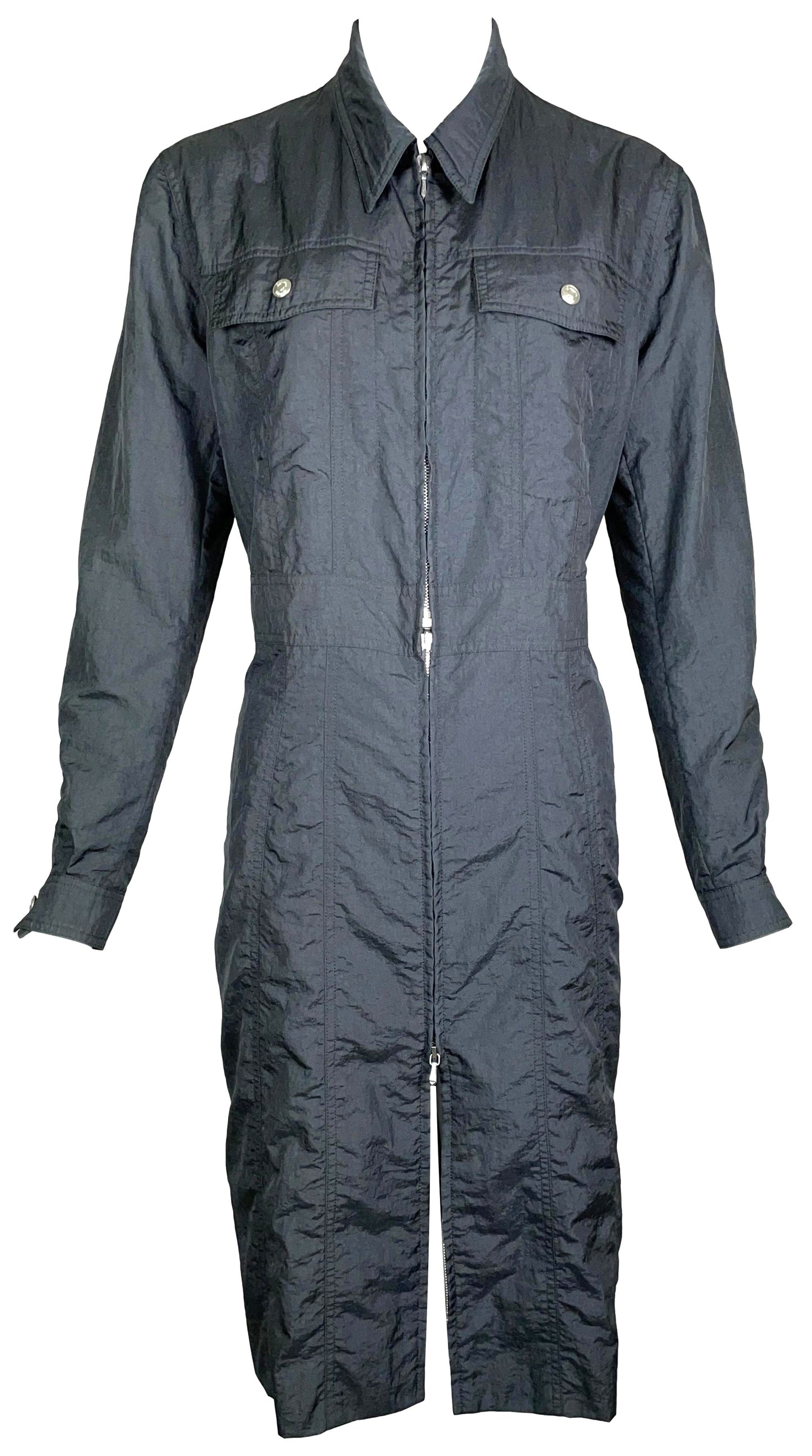 F/W 2000 Christian Dior by John Galliano Gray Baggy Hip Hop Uniform Dress Jacket