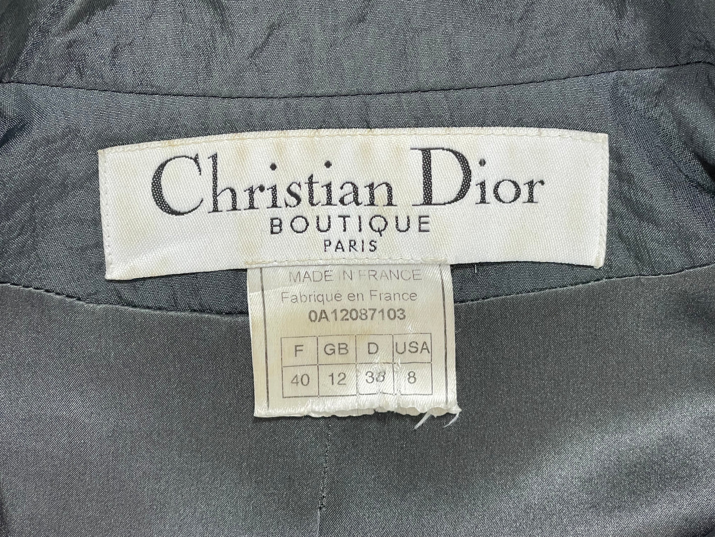 F/W 2000 Christian Dior by John Galliano Gray Baggy Hip Hop Uniform Dress Jacket
