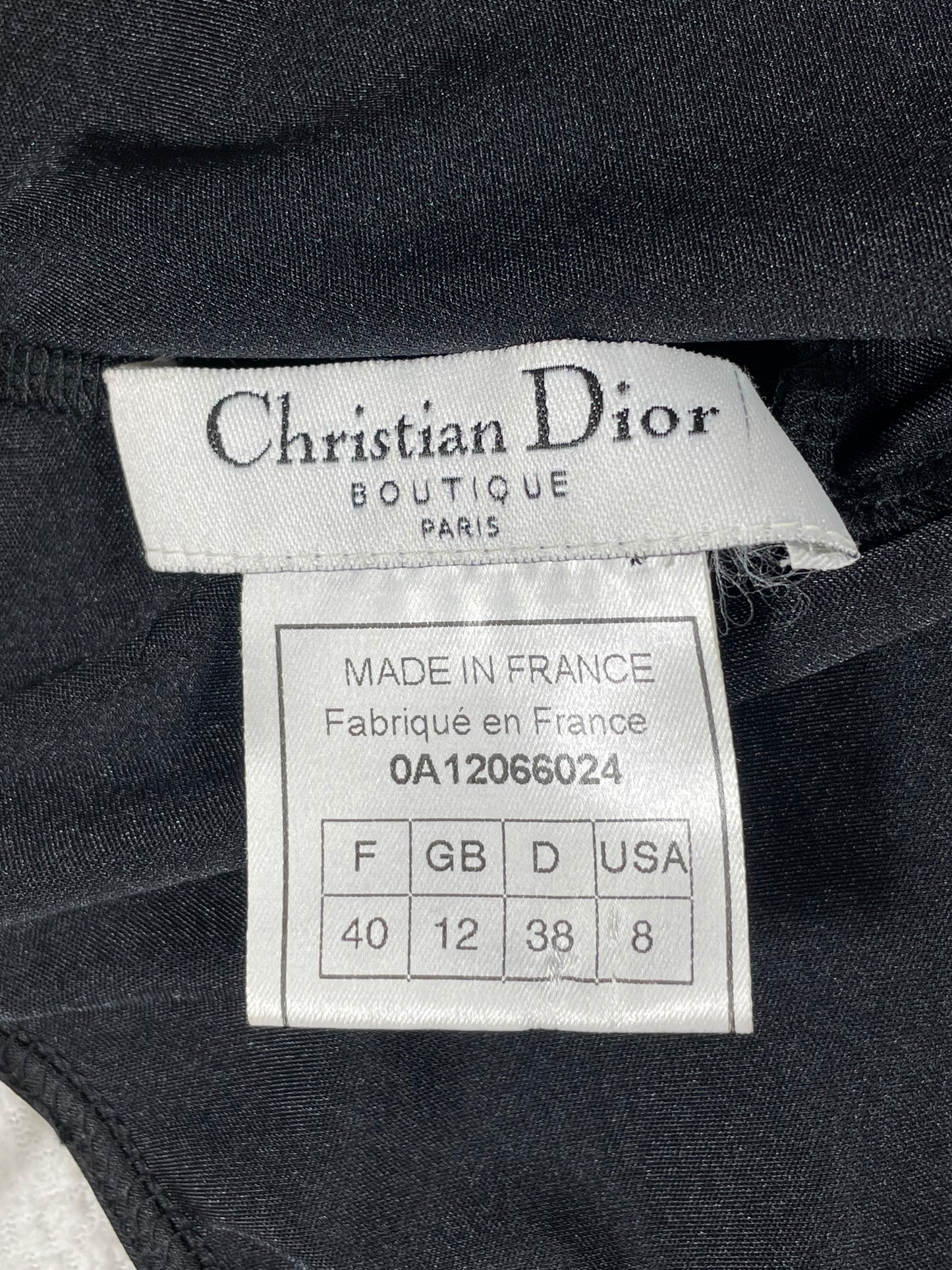 F/W 2000 Christian Dior x John Galliano Black Nylon Bodycon Gold Logo Straps Dress