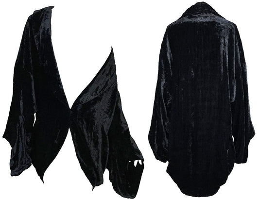 F/W 2000 Christian Dior by John Galliano 1920's Style Black Velvet Plunging Cocoon Coat Jacket