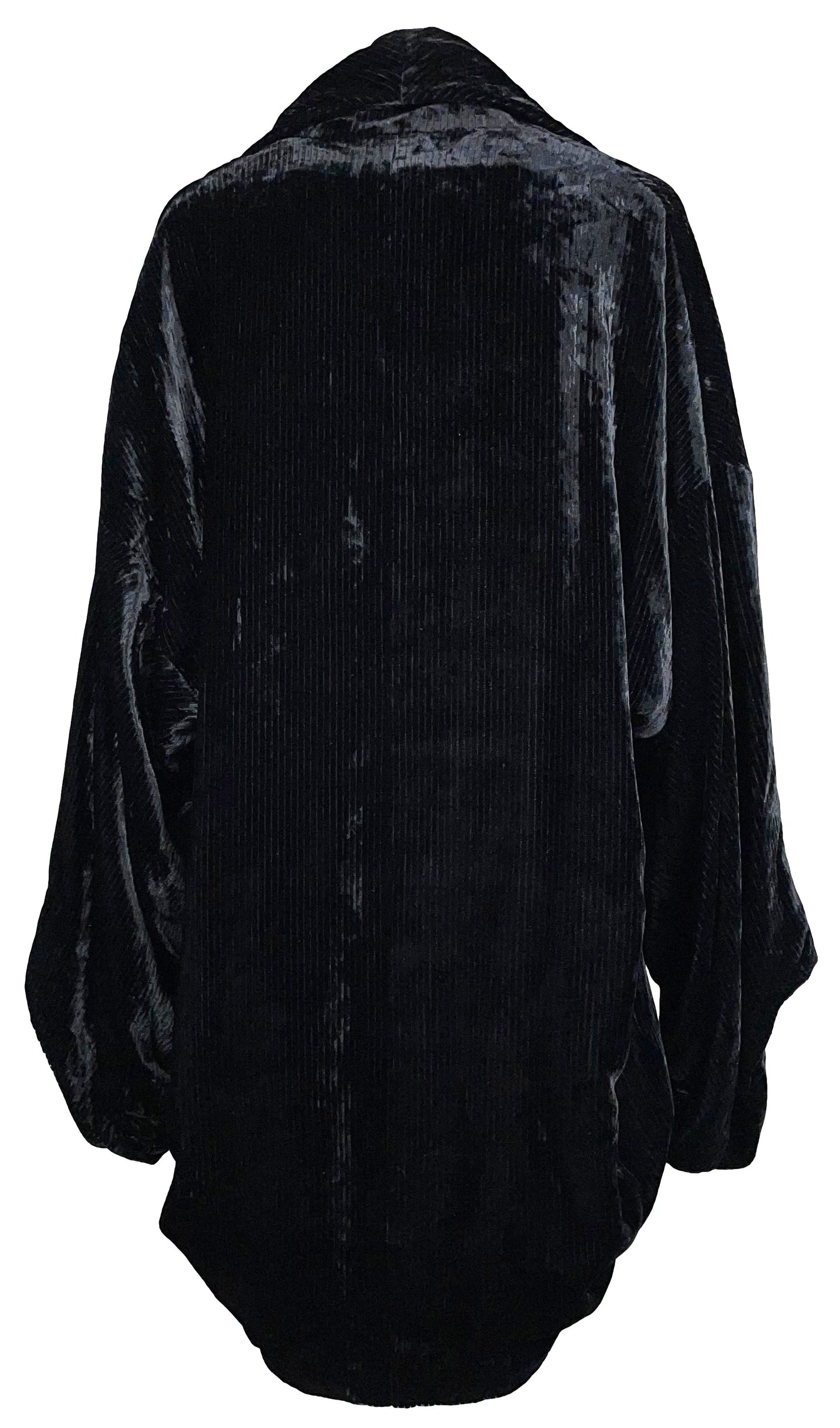 F/W 2000 Christian Dior by John Galliano 1920's Style Black Velvet Plunging Cocoon Coat Jacket