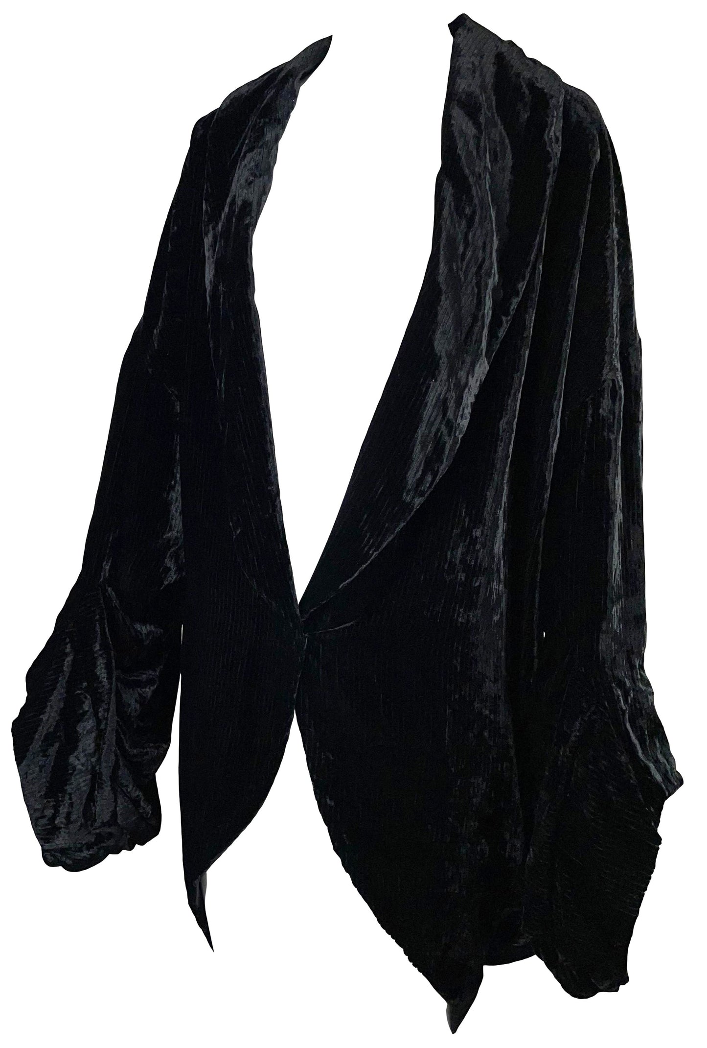 F/W 2000 Christian Dior by John Galliano 1920's Style Black Velvet Plunging Cocoon Coat Jacket
