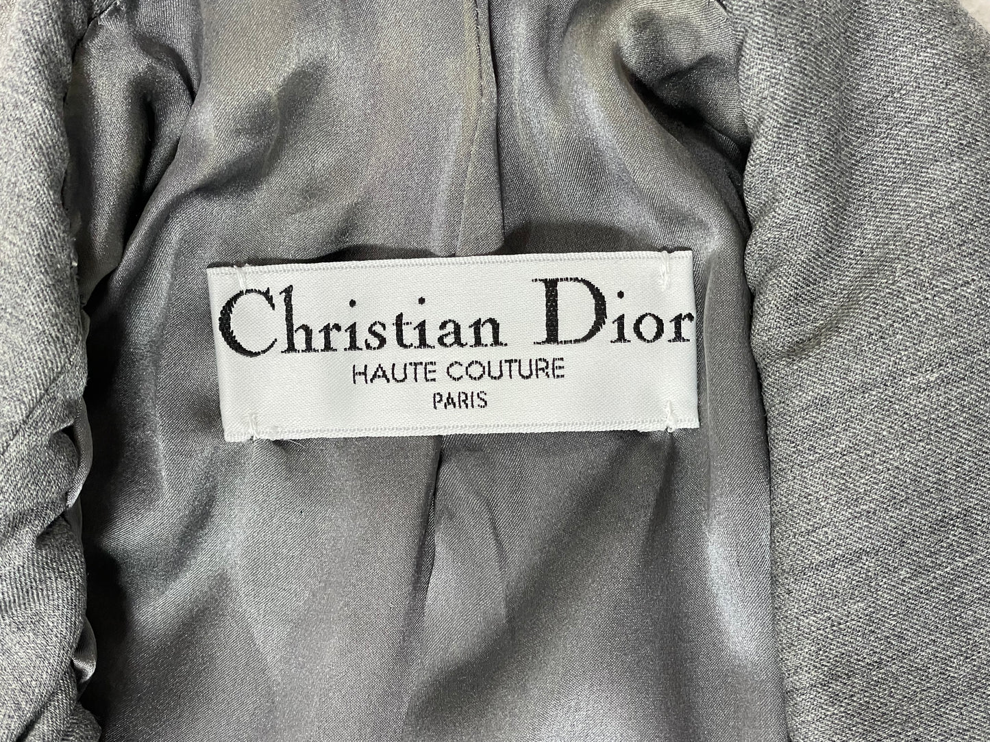 F/W 2000 Christian Dior by John Galliano Haute Couture Runway Unisex Gray Ruffle Long Coat