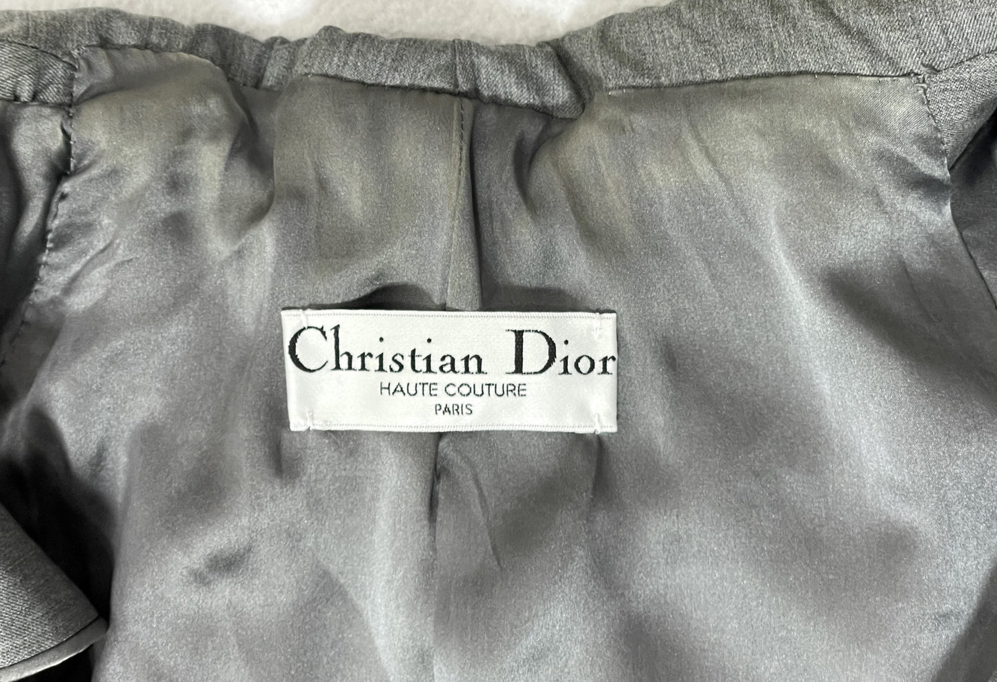 F/W 2000 Christian Dior by John Galliano Haute Couture Runway Unisex Gray Ruffle Long Coat