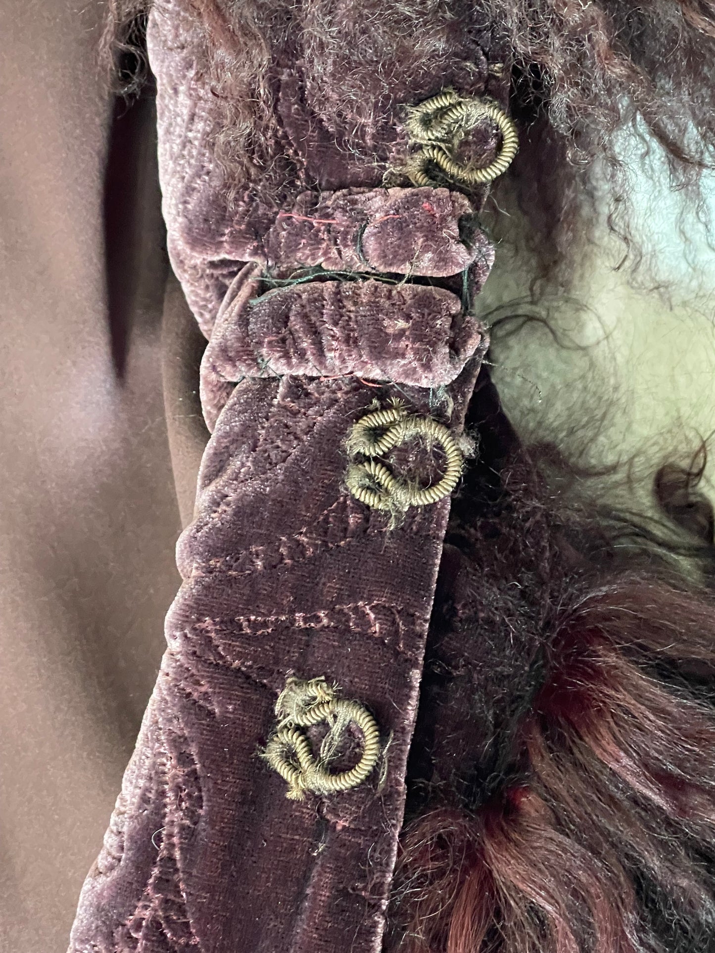 F/W 2000 Christian Dior by John Galliano Burgundy Curly Lamb Velvet Coat Jacket
