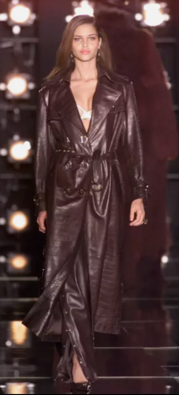 F/W 2000 Christian Dior by John Galliano Runway Brown Leather Faux Croc Trench Coat Jacket & Pants Suit Set