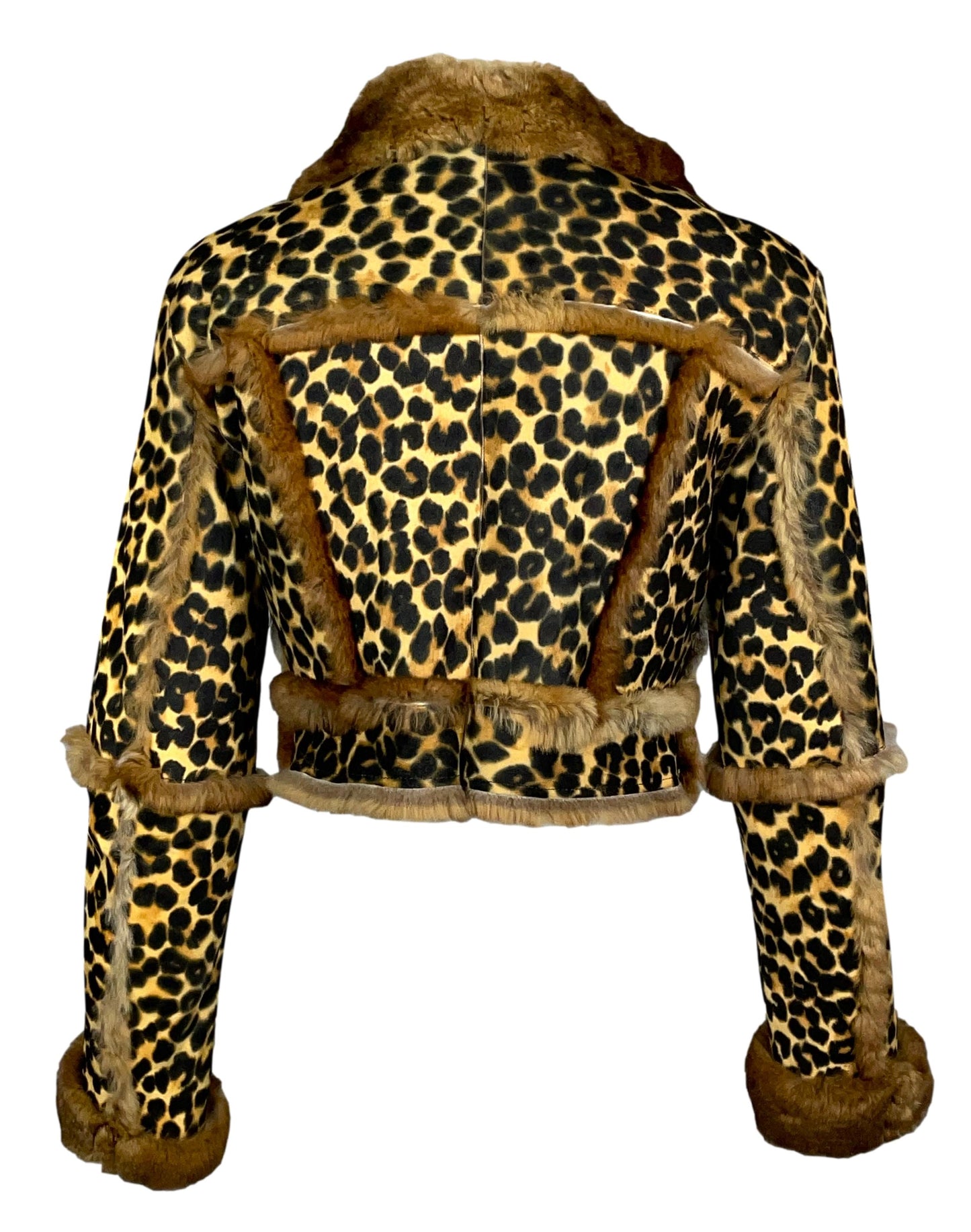 F/W 2000 Christian Dior by John Galliano Runway Leopard Leather & Fur Cropped Jacket