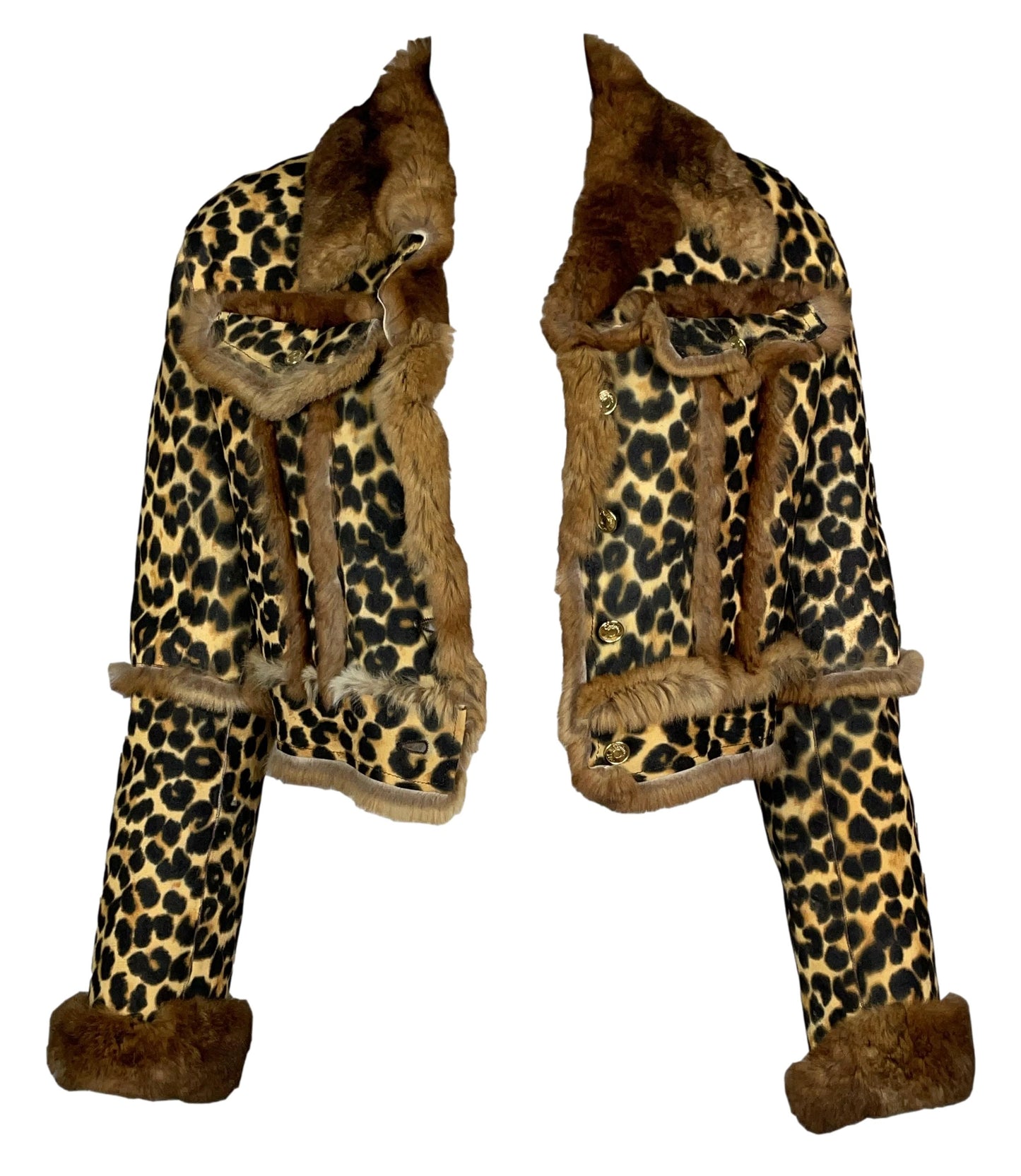 F/W 2000 Christian Dior by John Galliano Runway Leopard Leather & Fur Cropped Jacket