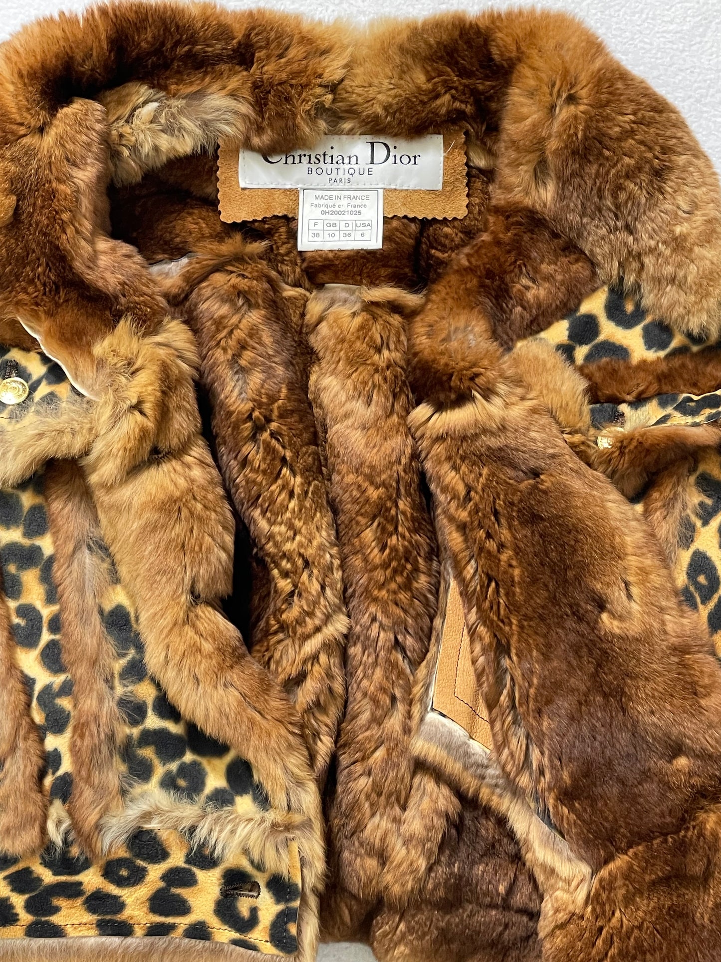 F/W 2000 Christian Dior by John Galliano Runway Leopard Leather & Fur Cropped Jacket