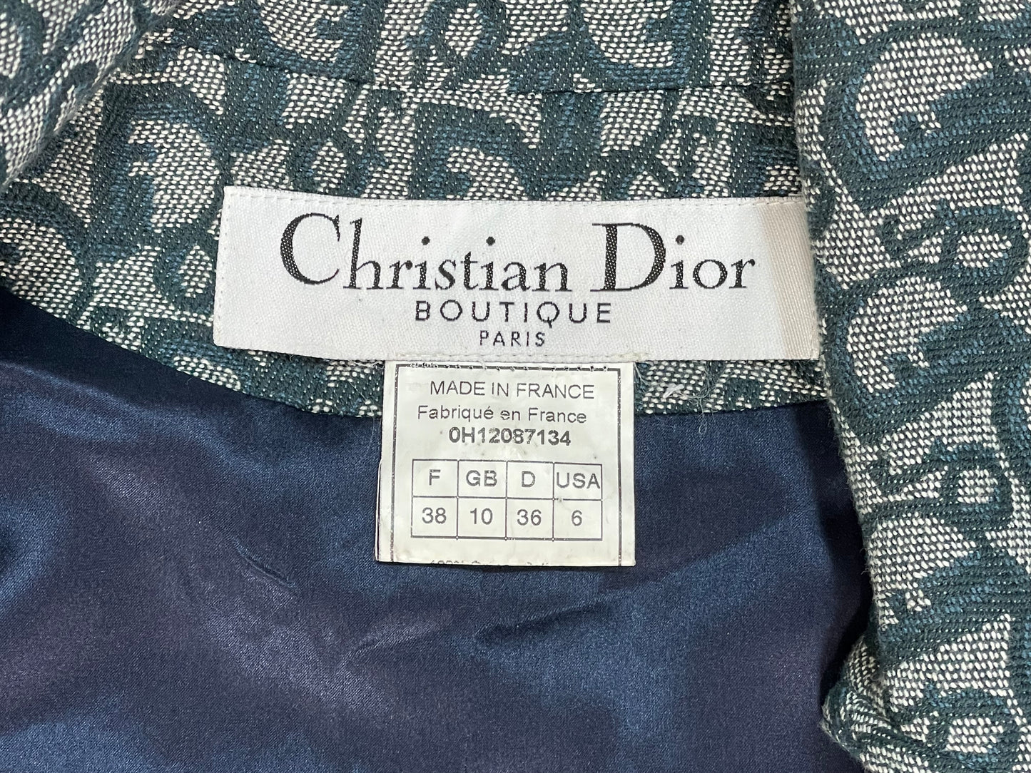 F/W 2000 Christian Dior by John Galliano Runway Blue Logo Trench Coat Jacket