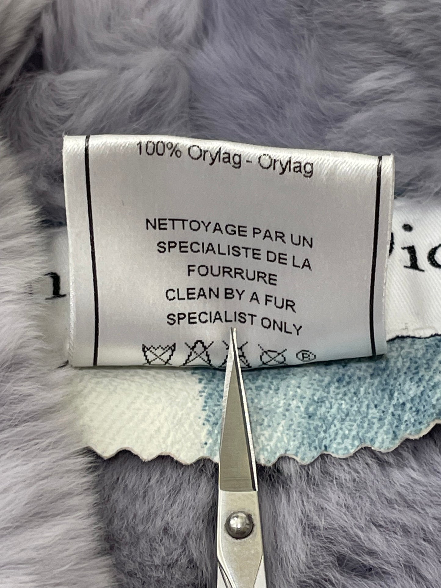 F/W 2000 Christian Dior by John Galliano Runway Blue Tie Dye Leather & Fur Cropped Jacket