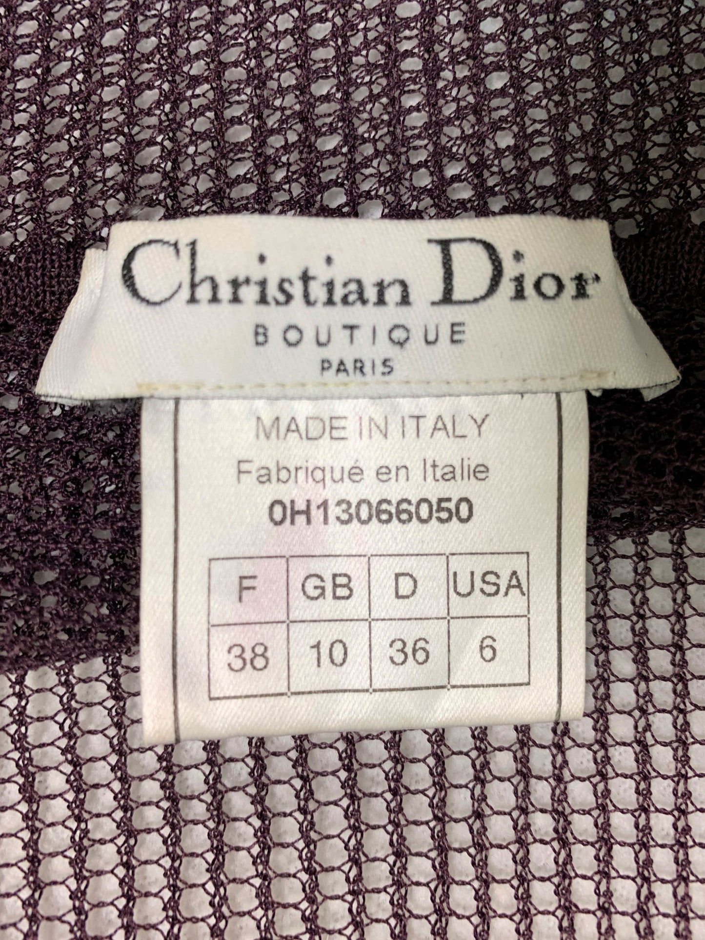 F/W 2000 Christian Dior by John Galliano Sheer 1920's Style Burgundy Fishnet Embellished Bodycon Mermaid Maxi Dress