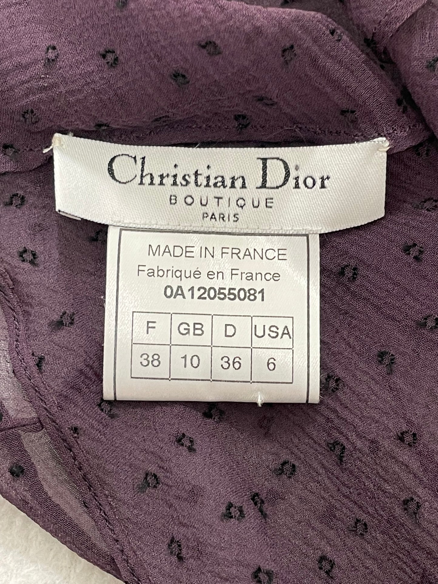 F/W 2000 Christian Dior by John Galliano Sheer Purple Polka Dot Backless Halter Crop Top