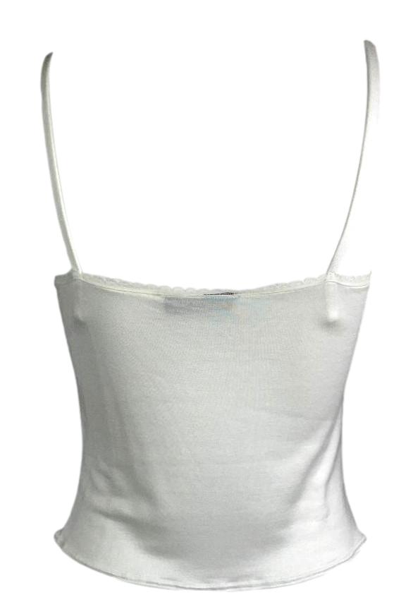 F/W 2000 Christian Dior by John Galliano Gold Logo Straps Ivory Cami Tank Top