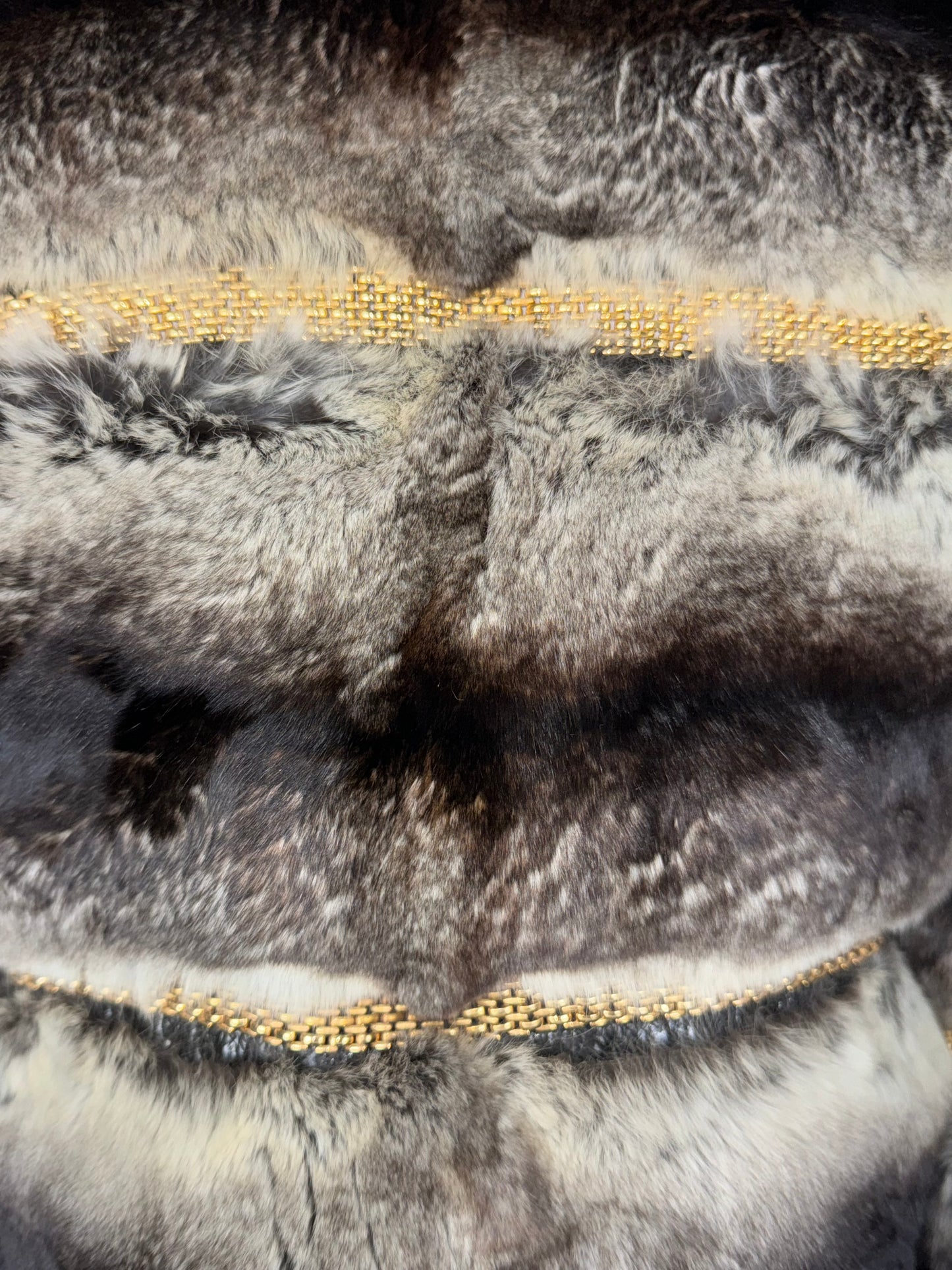 F/W 2000 Fendi by Karl Lagerfeld Runway Gold Chain Chinchilla Fur Cropped Jacket
