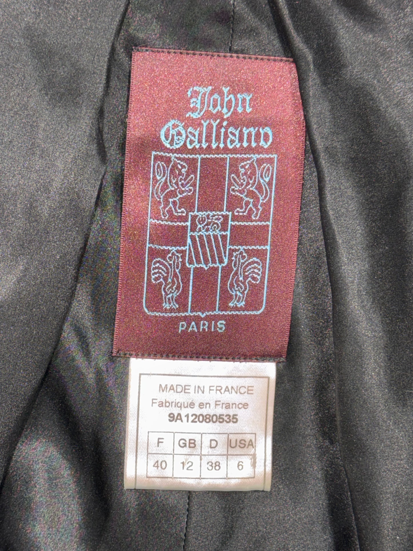 F/W 2000 John Galliano Runway Black Chubby Wide Collar Feather Cropped Jacket Coat