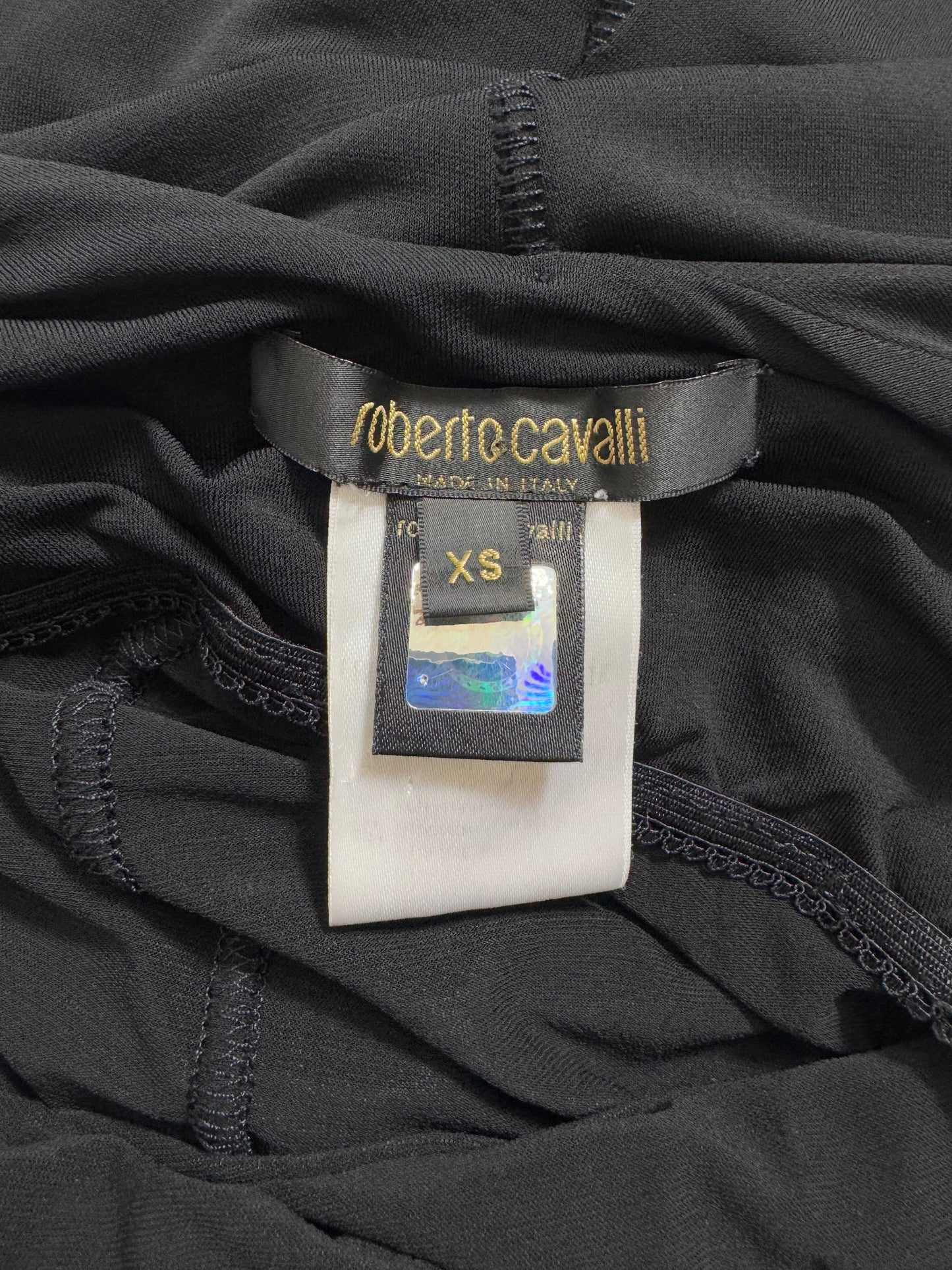 2000's Roberto Cavalli Sheer Black Nylon Bodycon Wiggle Maxi Dress