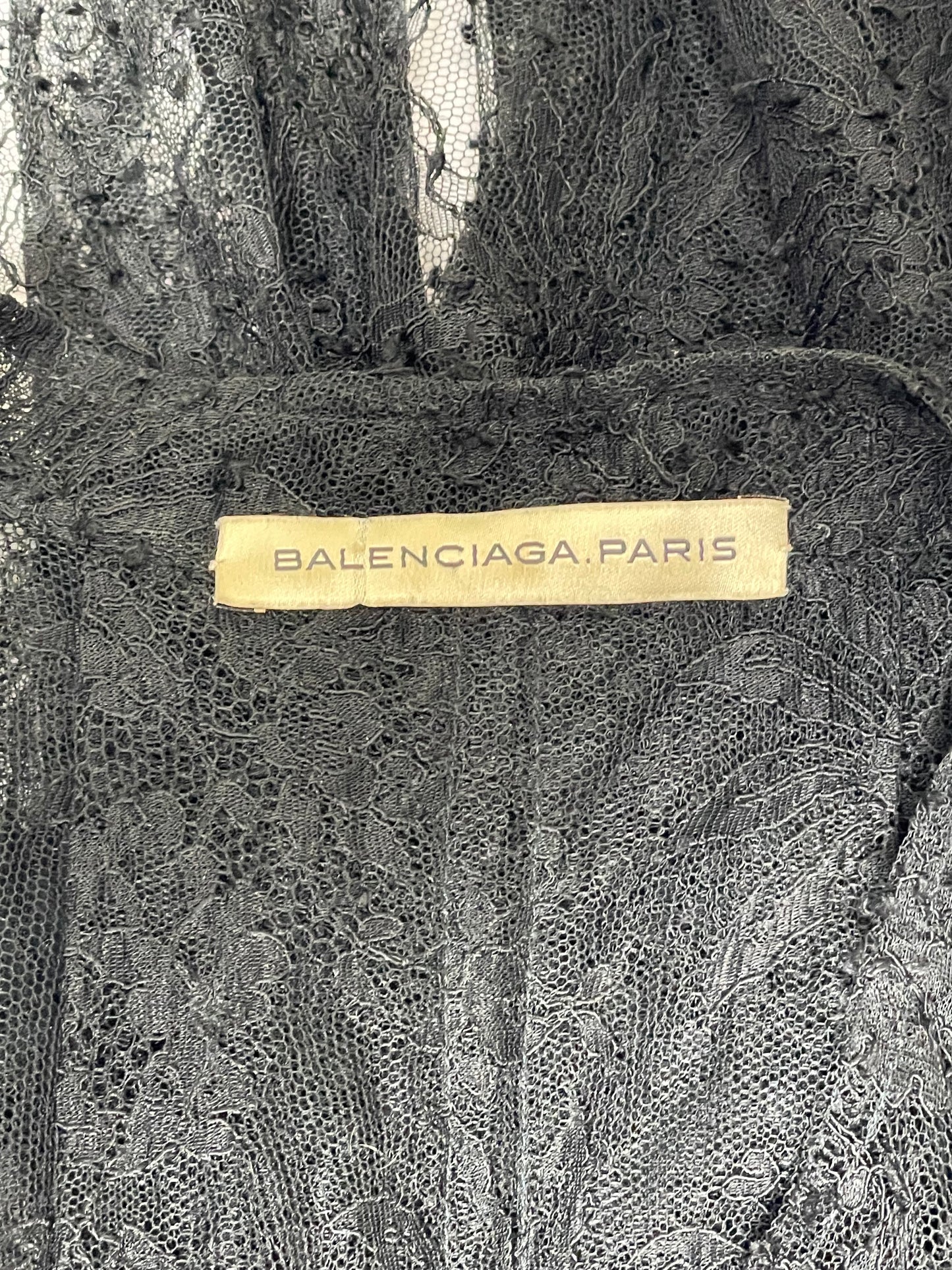 2000's Balenciaga by Nicolas Ghesquière Sheer Black Lace Dress Jacket