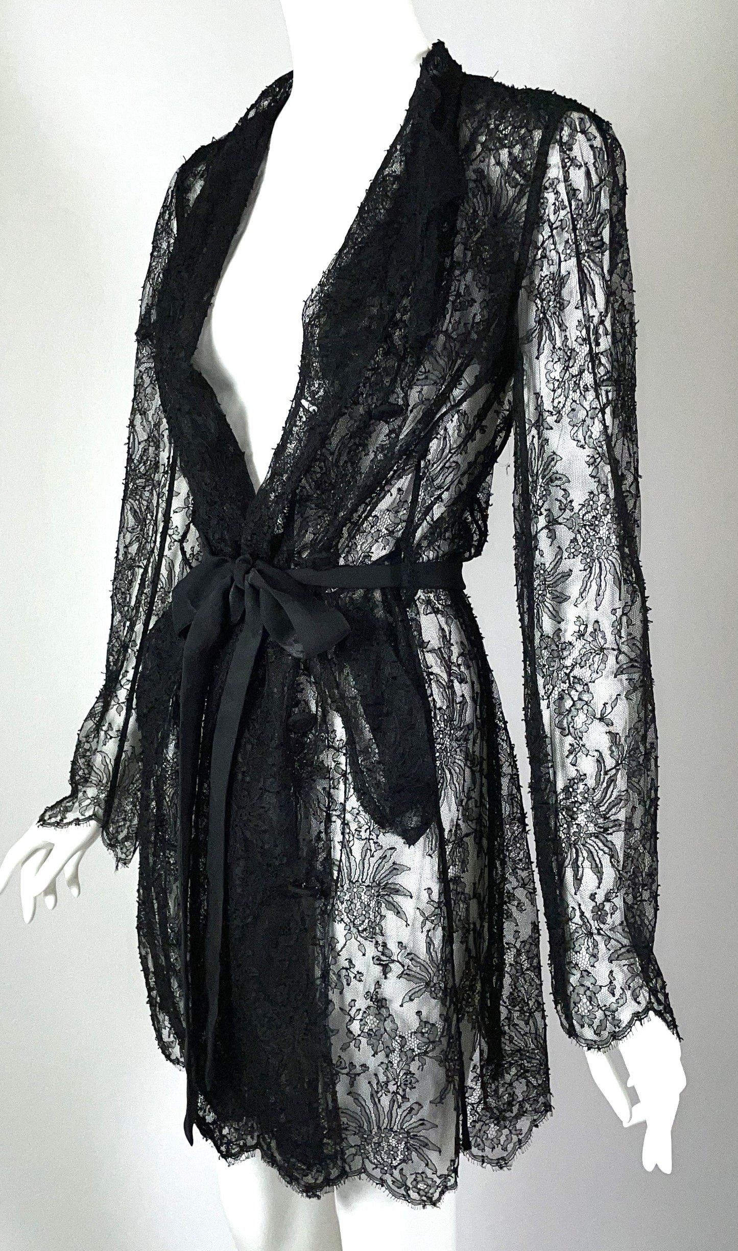 2000's Balenciaga by Nicolas Ghesquière Sheer Black Lace Dress Jacket