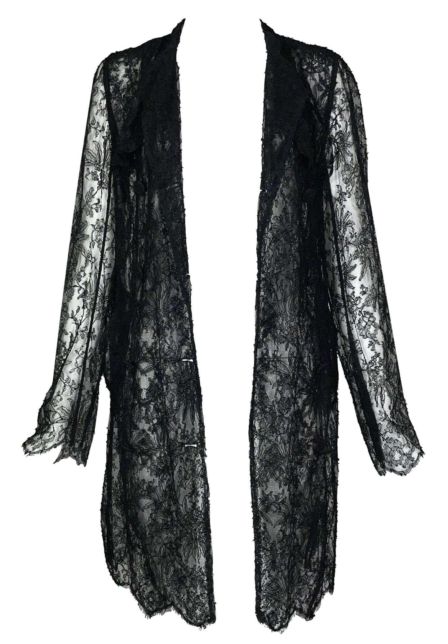 2000's Balenciaga by Nicolas Ghesquière Sheer Black Lace Dress Jacket