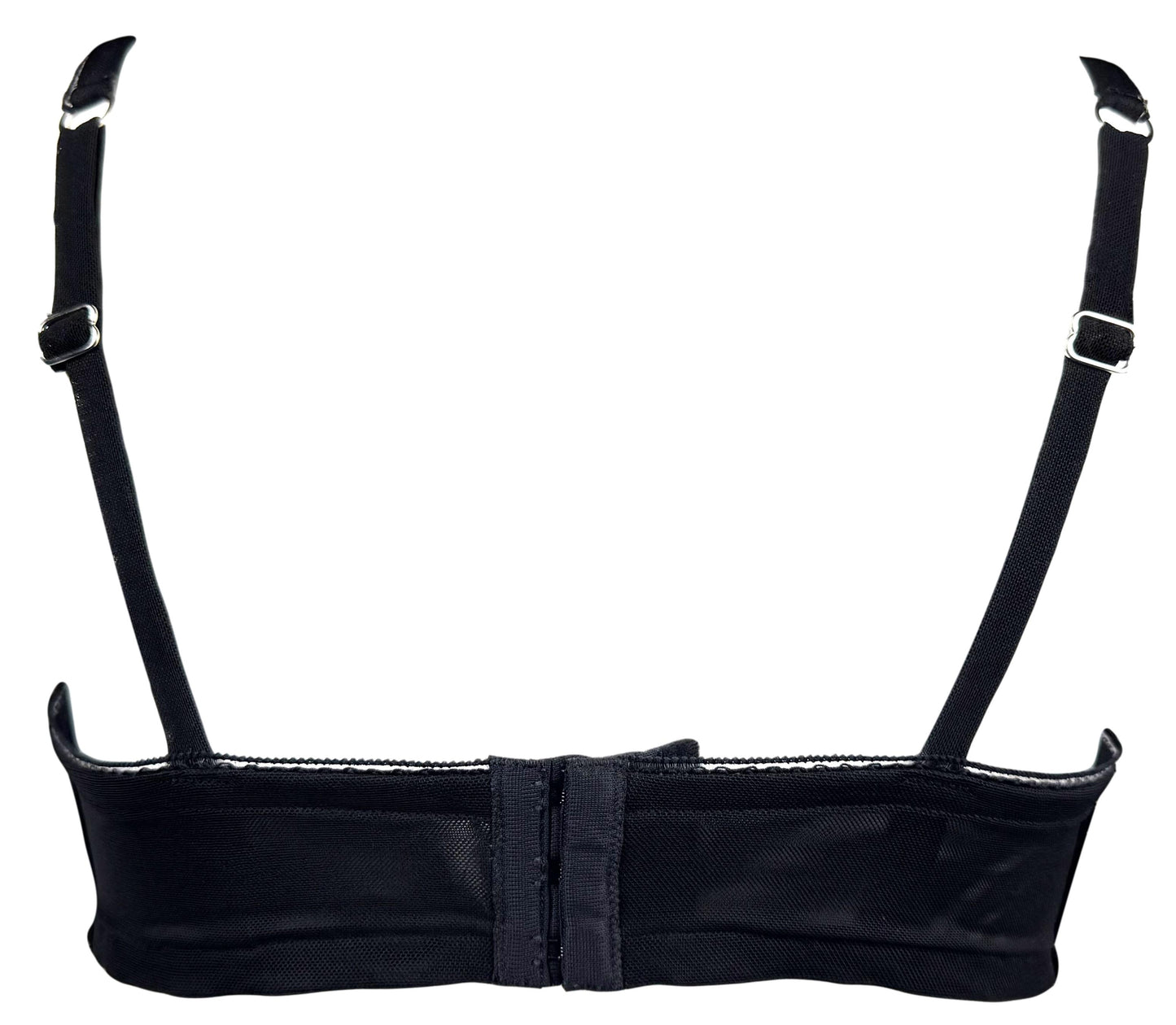 2000's Christian Dior x John Galliano Black Beaded Mesh Bra Lingerie Top 34D