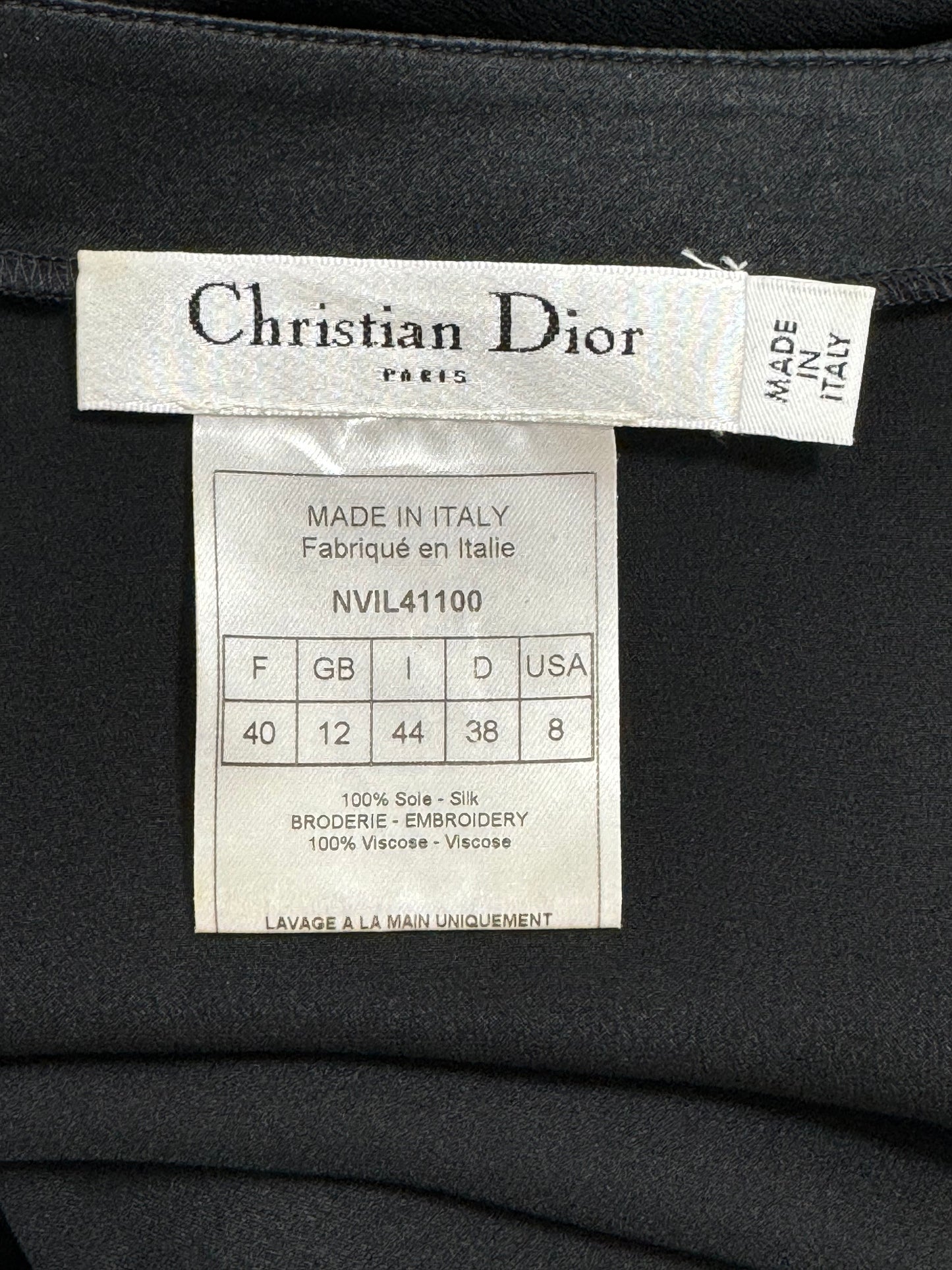 2000's Christian Dior by John Galliano Black Silk White Cherry Blossom Kimono Robe