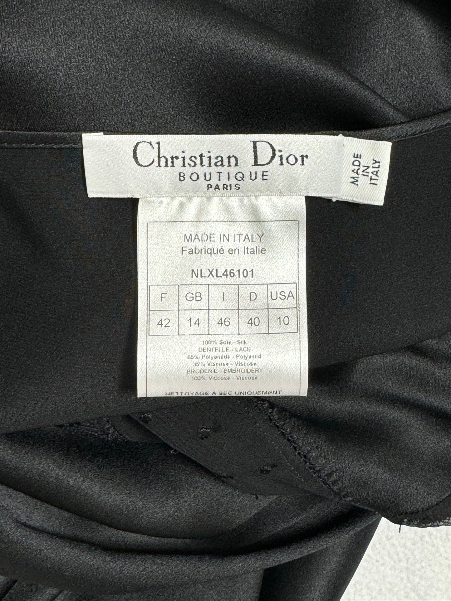 2000's Christian Dior by John Galliano Black Silk Sheer Polka Dot Maxi Slip Dress