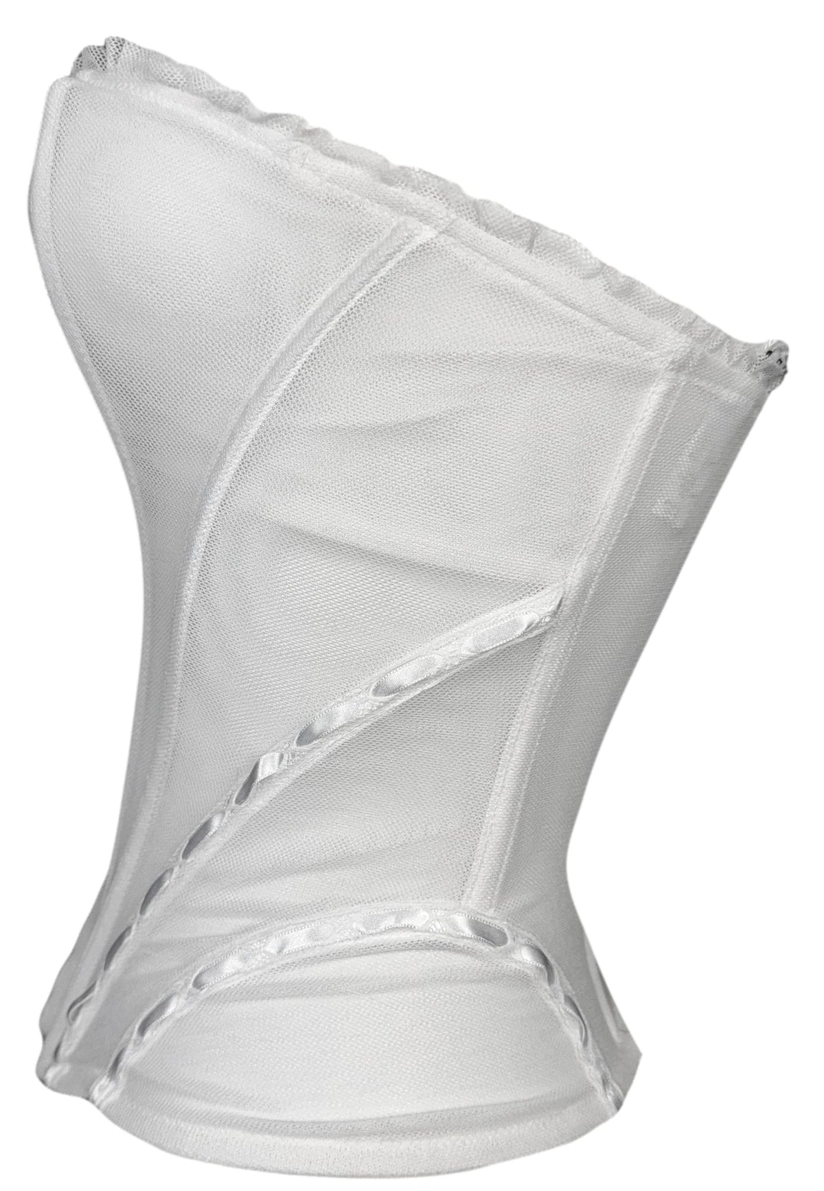 2000's Christian Dior x John Galliano Sheer White Mesh Lolita Ruffle Pin-Up Strapless Bustier Top